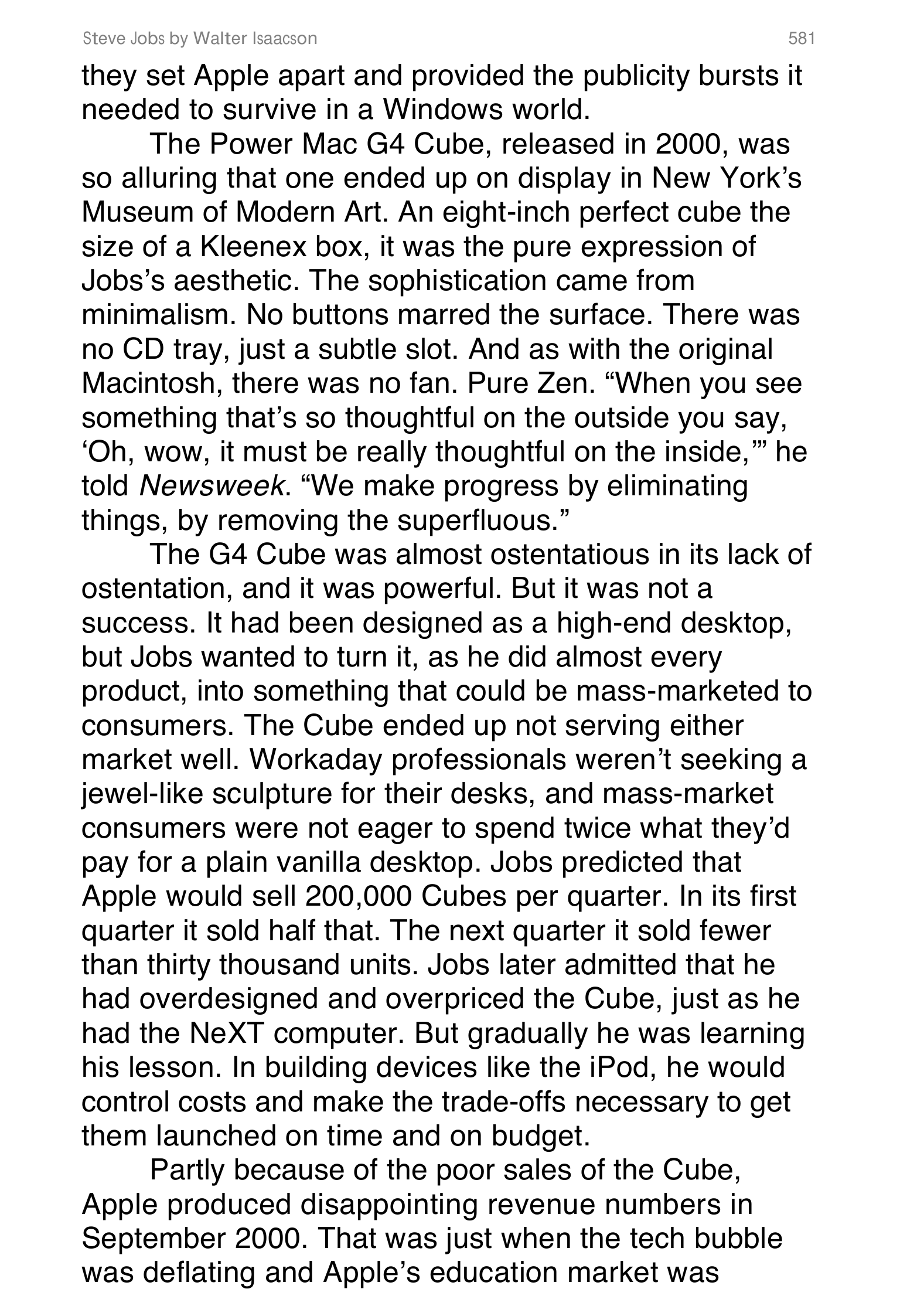 Apple Steve Jobs Biography by Walter Isaacson — page 599