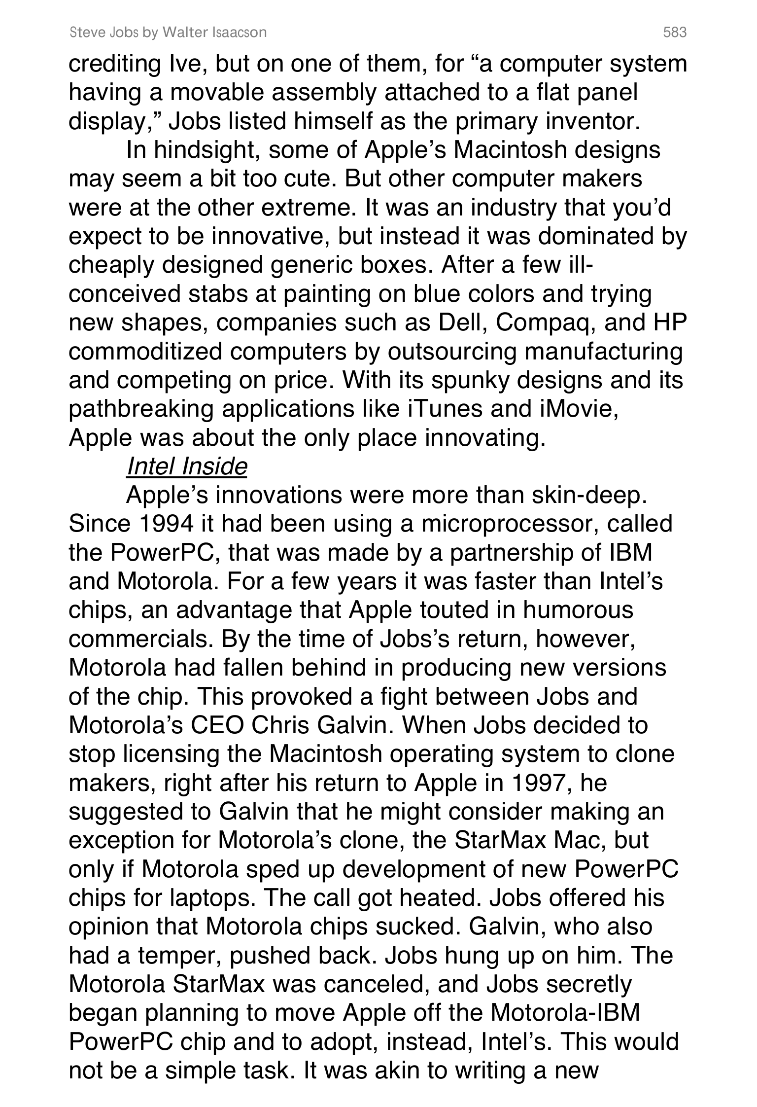 Apple Steve Jobs Biography by Walter Isaacson — page 601