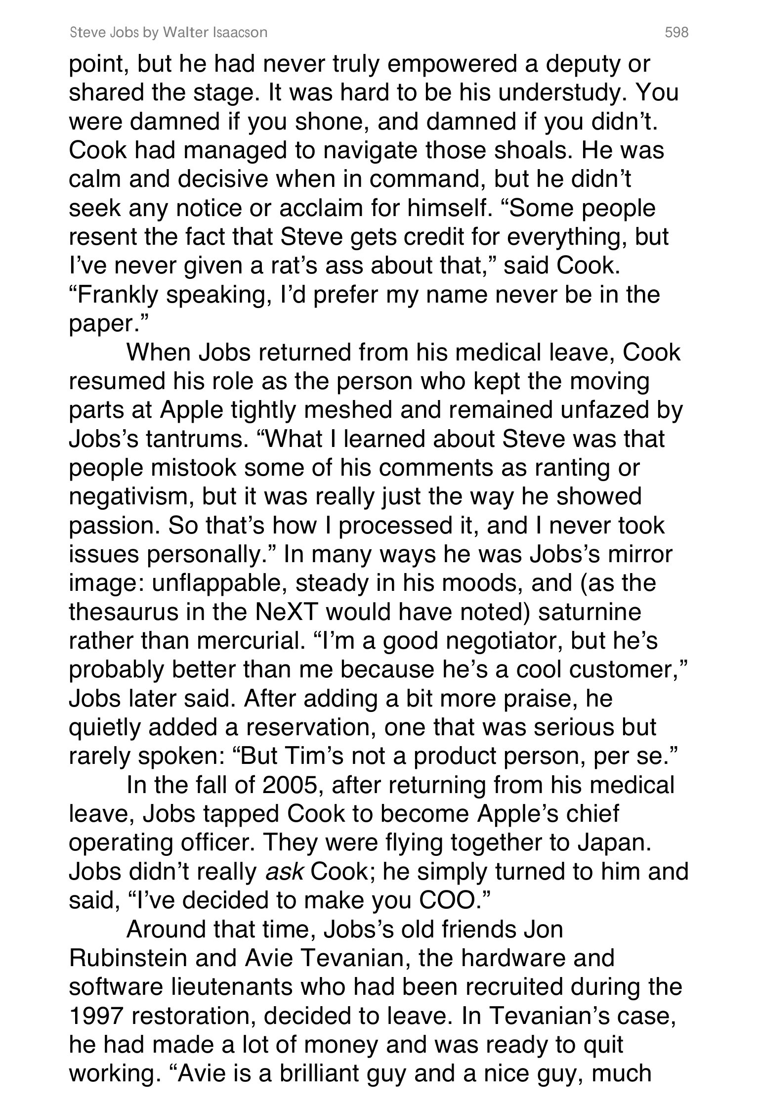 Apple Steve Jobs Biography by Walter Isaacson — page 616