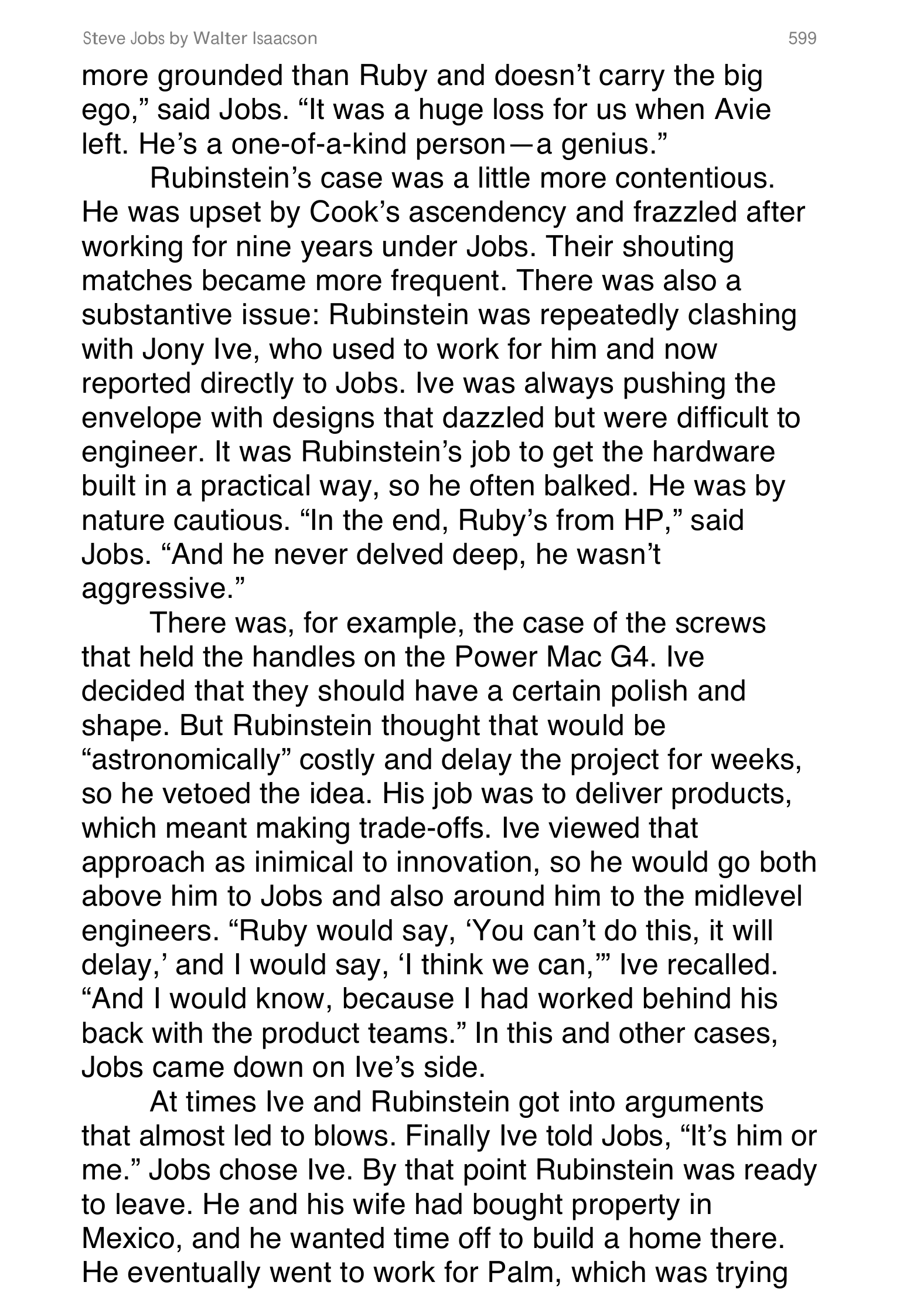 Apple Steve Jobs Biography by Walter Isaacson — page 617