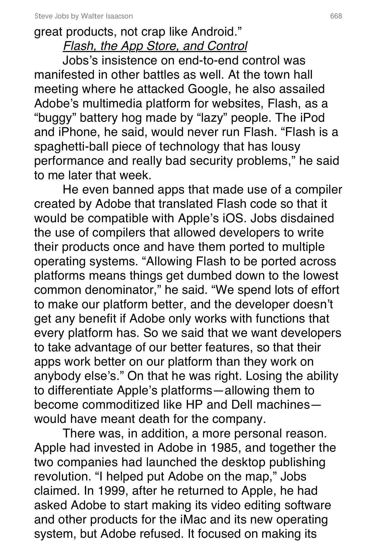 Apple Steve Jobs Biography by Walter Isaacson — page 686