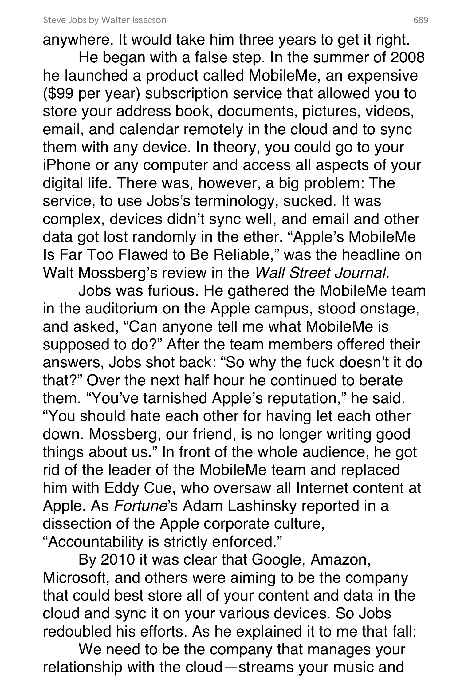 Apple Steve Jobs Biography by Walter Isaacson — page 707