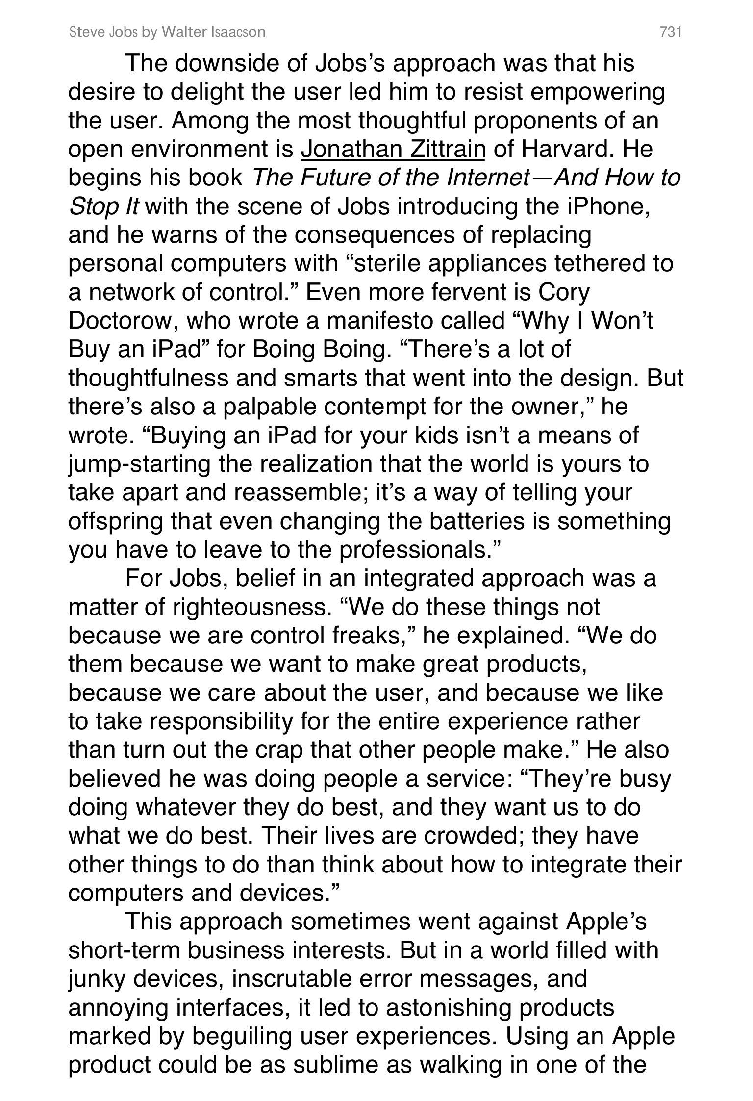 Apple Steve Jobs Biography by Walter Isaacson — page 749