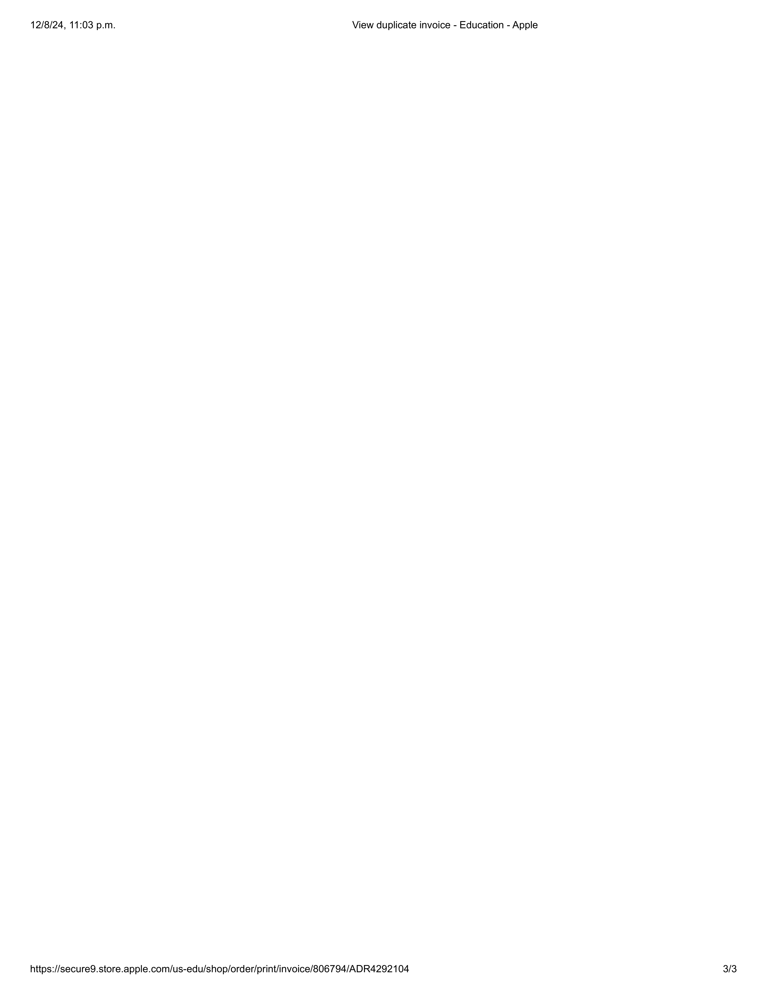 Apple Store Invoice — page 3
