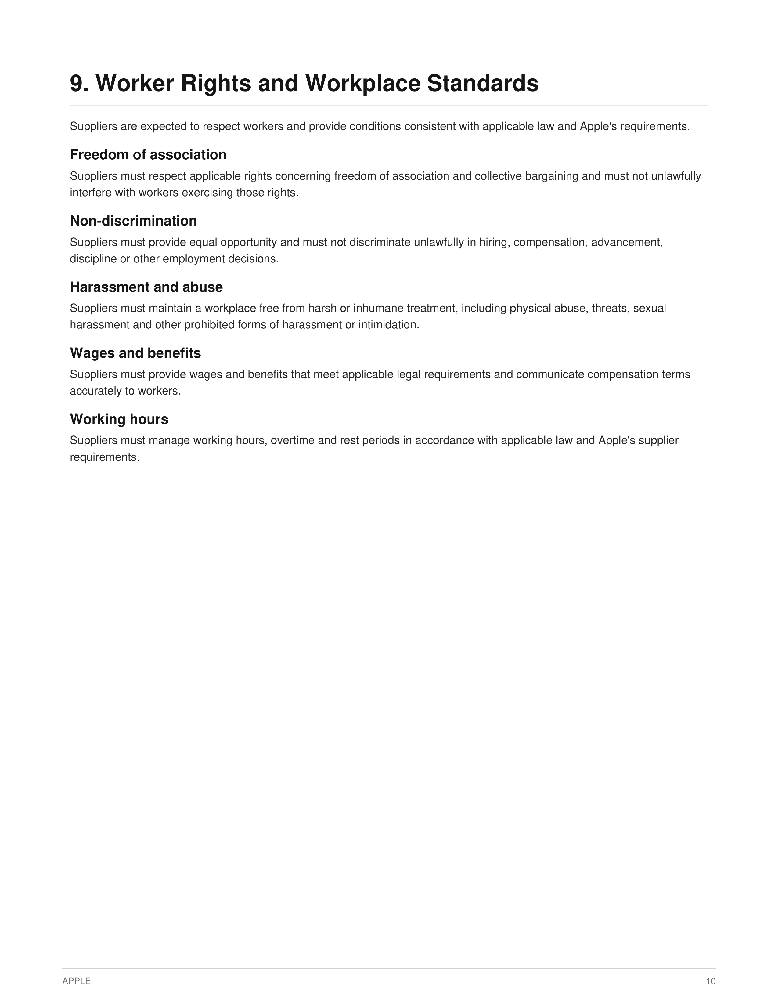 Apple Supplier Code of Conduct Handbook — page 12