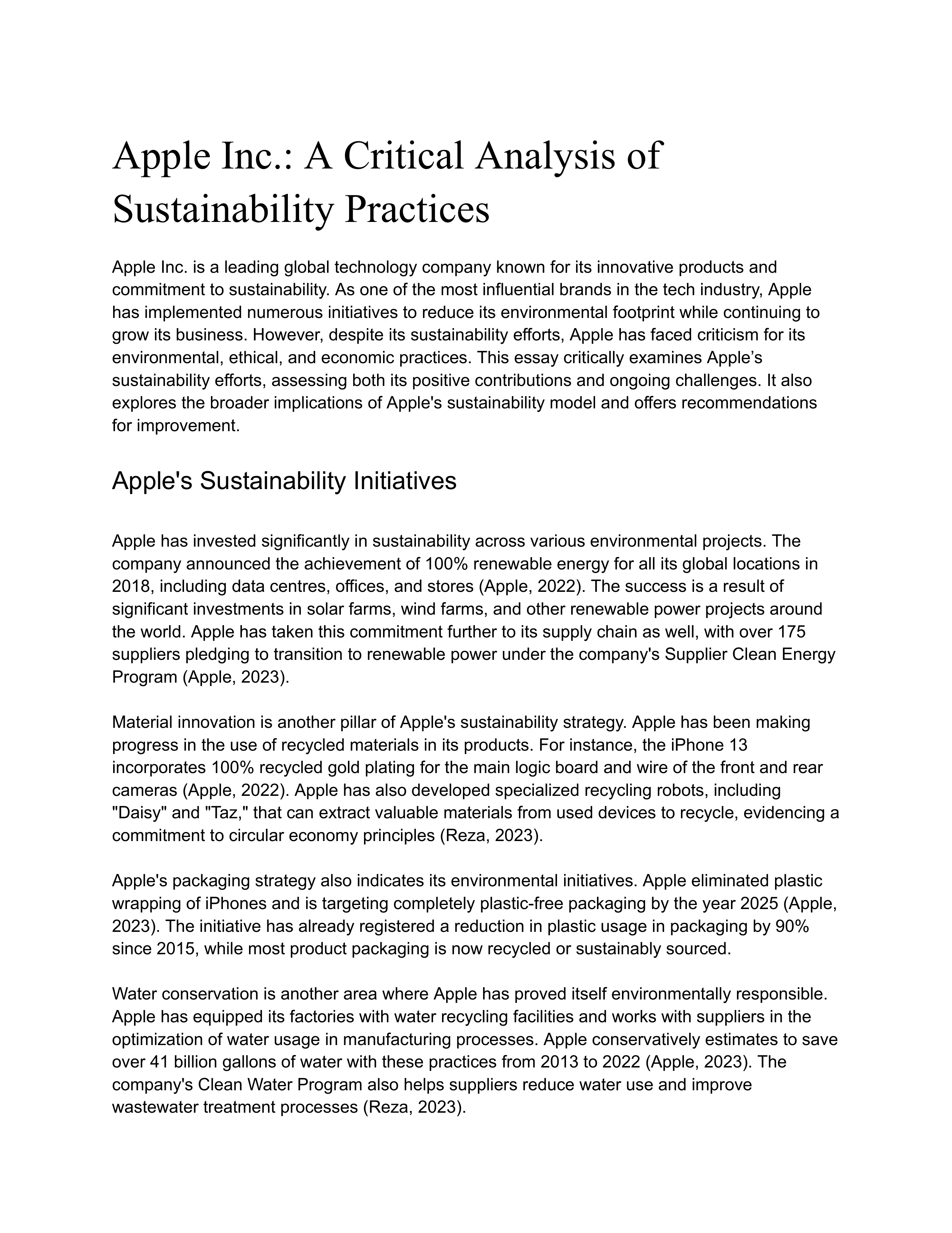 Apple Sustainability Report — page 1