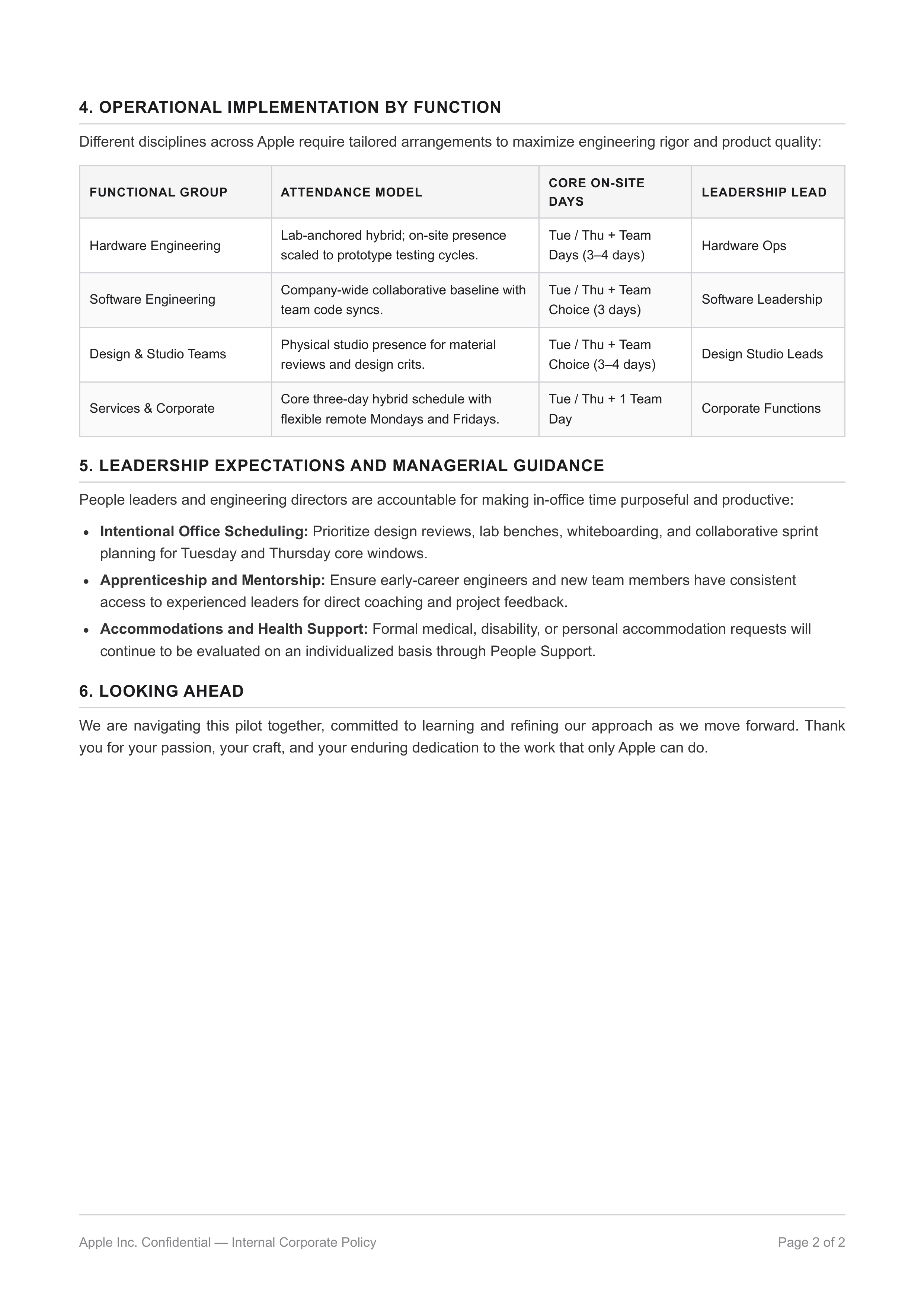 Apple Three-Day Office Memo — page 2