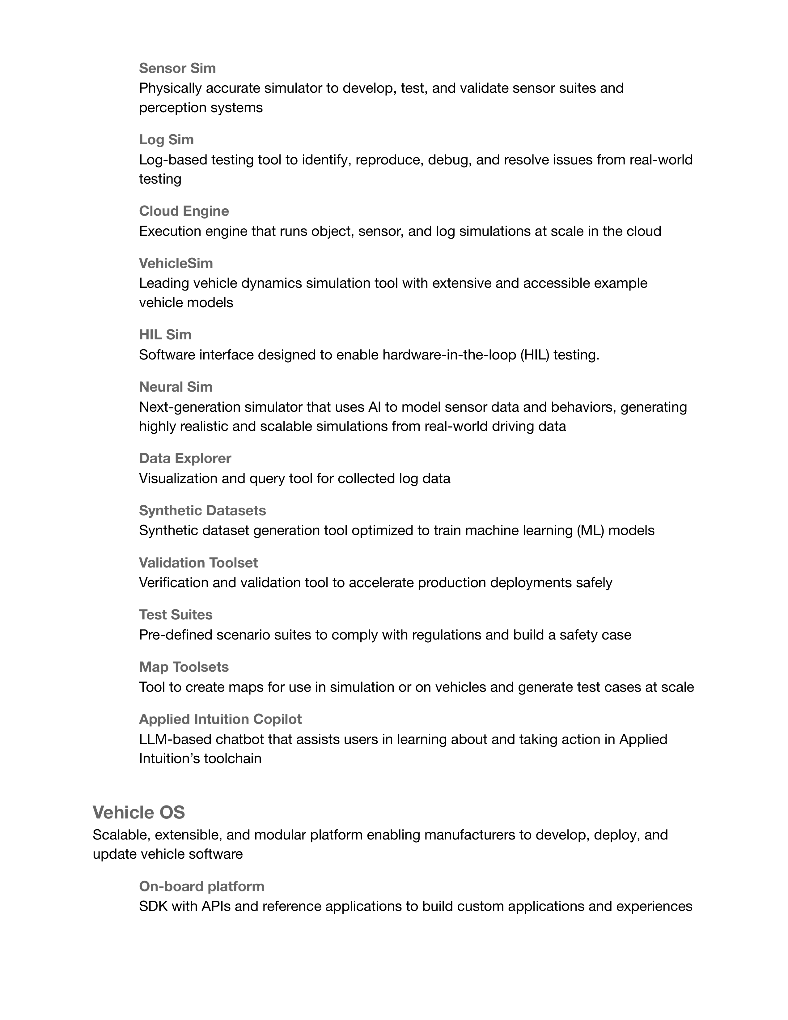 Applied Intuition for Self driving software — page 2