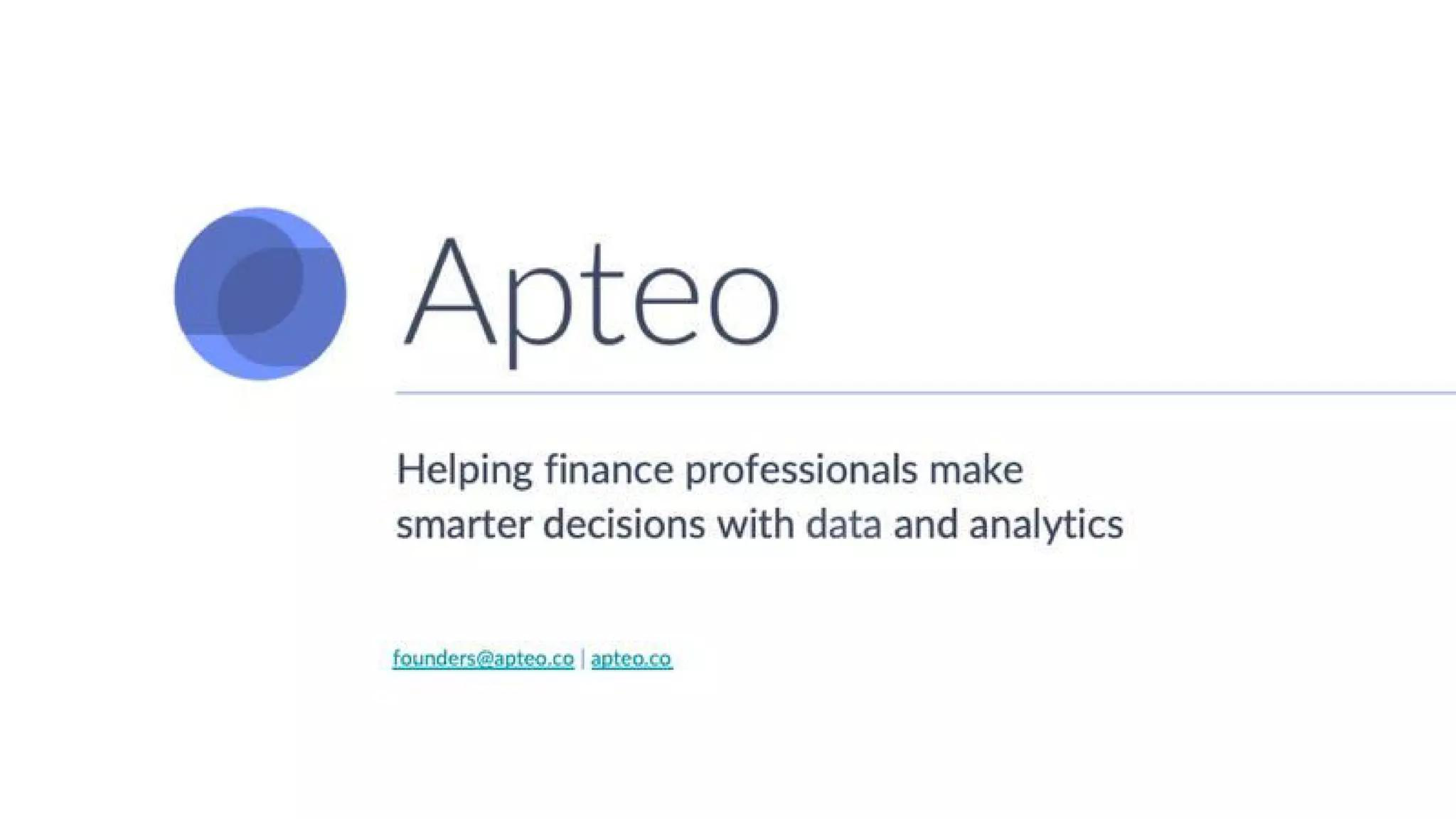 Apteo Pitch Deck — page 1
