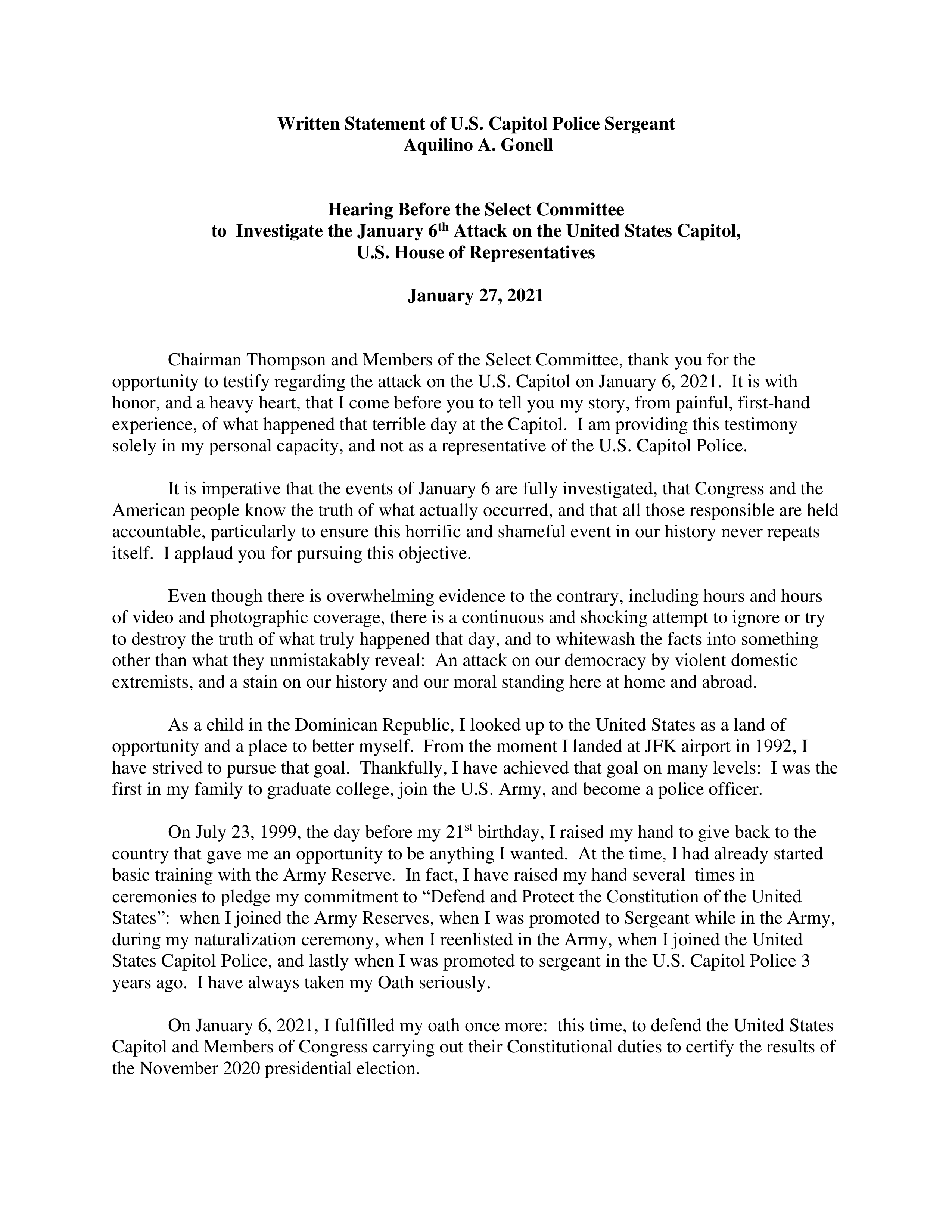 Aquilino Gonell Opening Statement — page 1