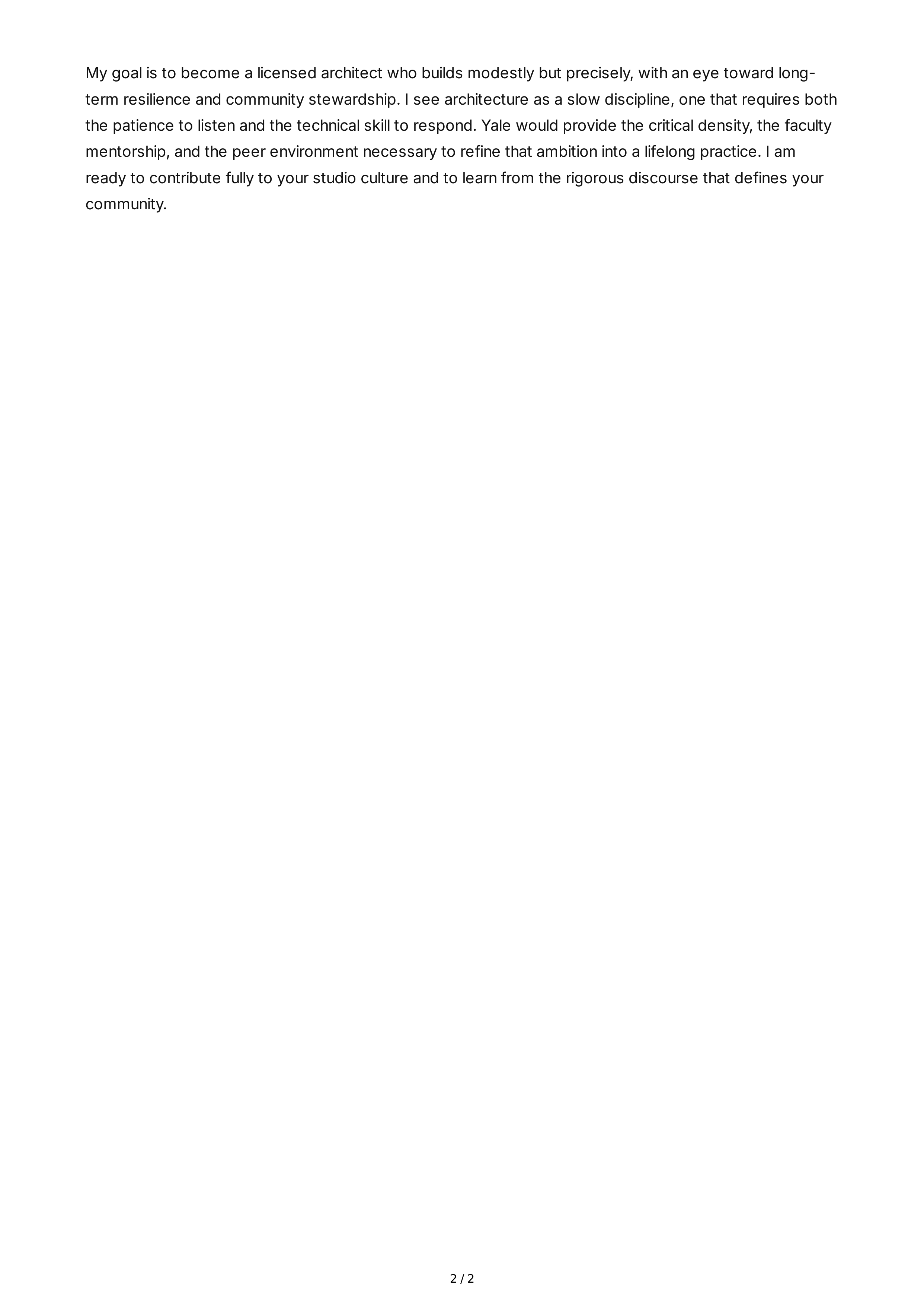 Architecture Personal Statement — page 2
