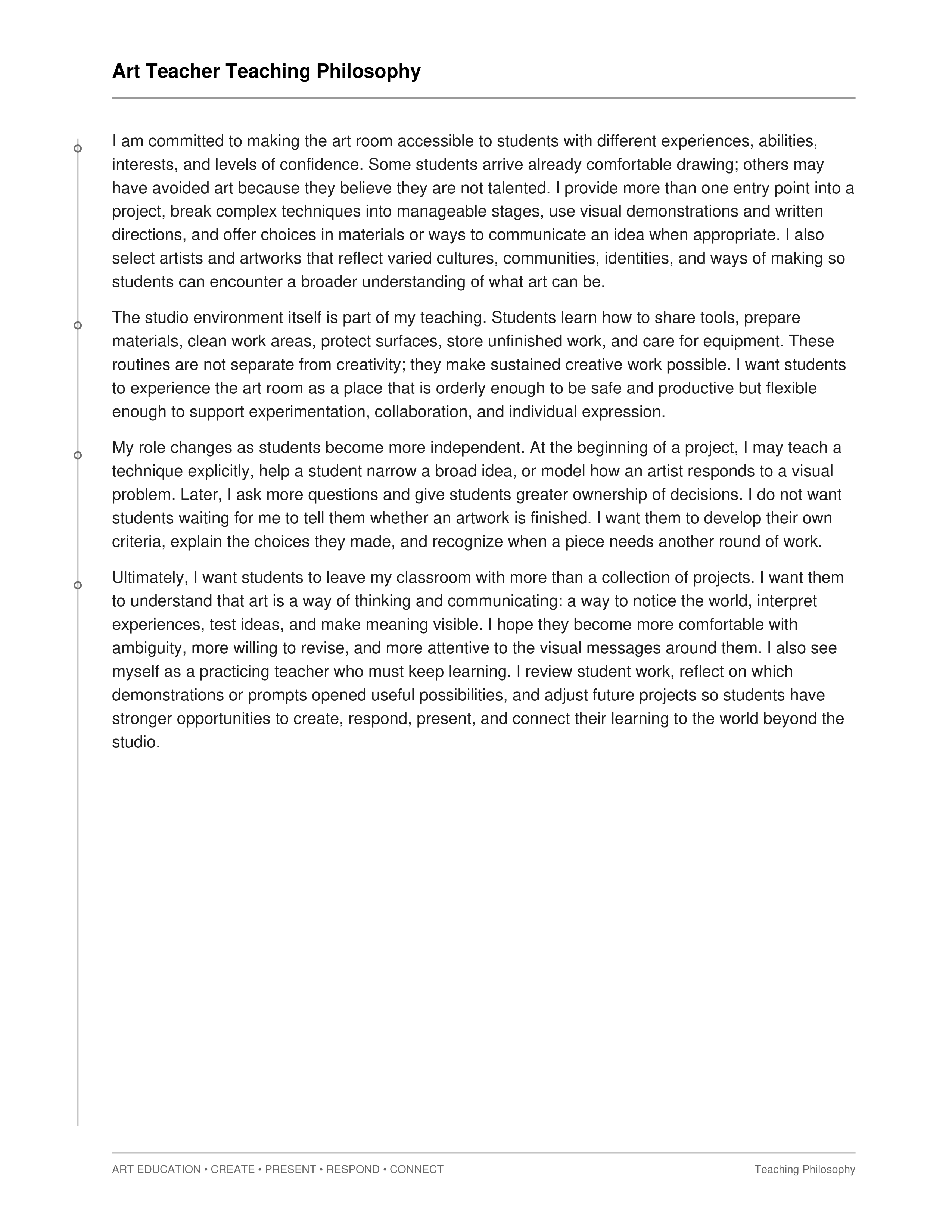 Art Teacher Teaching Philosophy — page 2