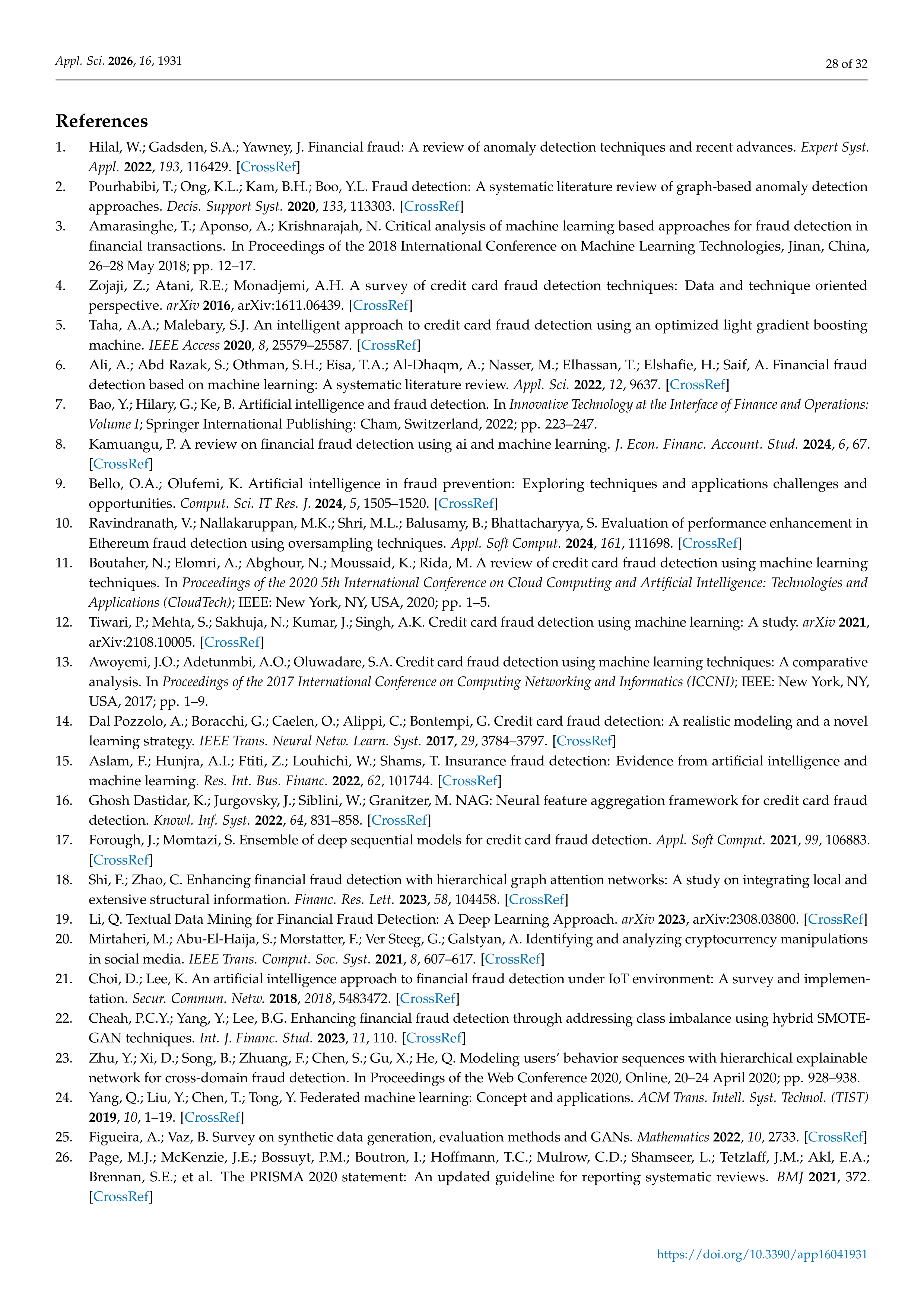 Artificial Intelligence Applications for Financial Fraud Detection — page 28
