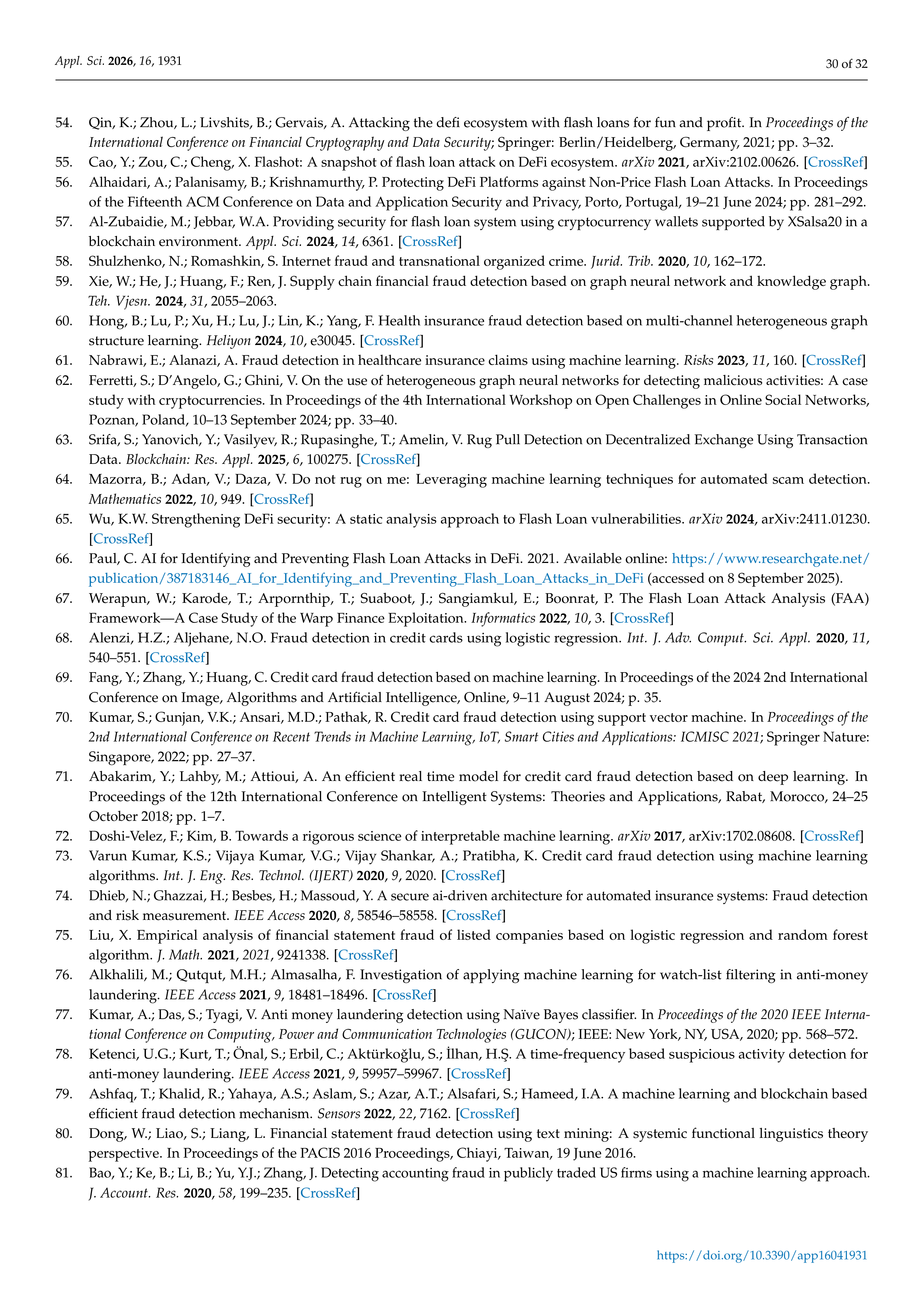 Artificial Intelligence Applications for Financial Fraud Detection — page 30
