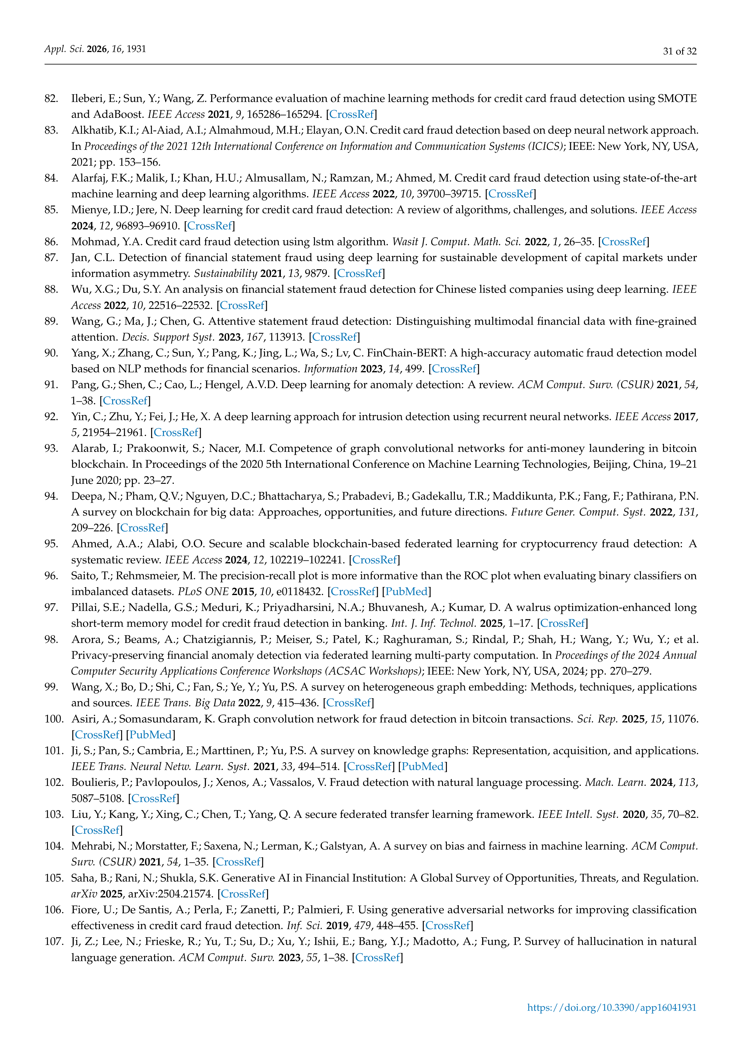 Artificial Intelligence Applications for Financial Fraud Detection — page 31