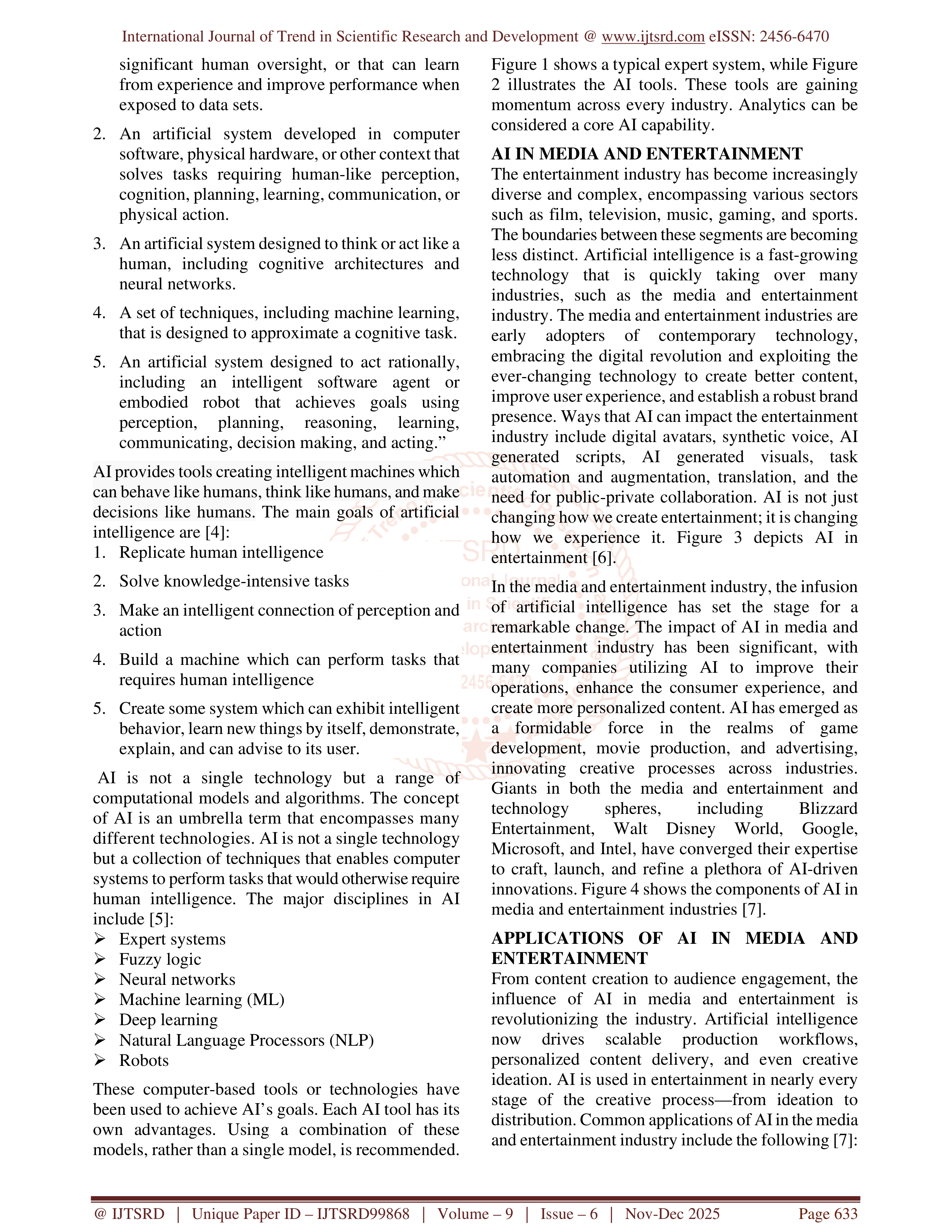 Artificial Intelligence Applications in Entertainment — page 2