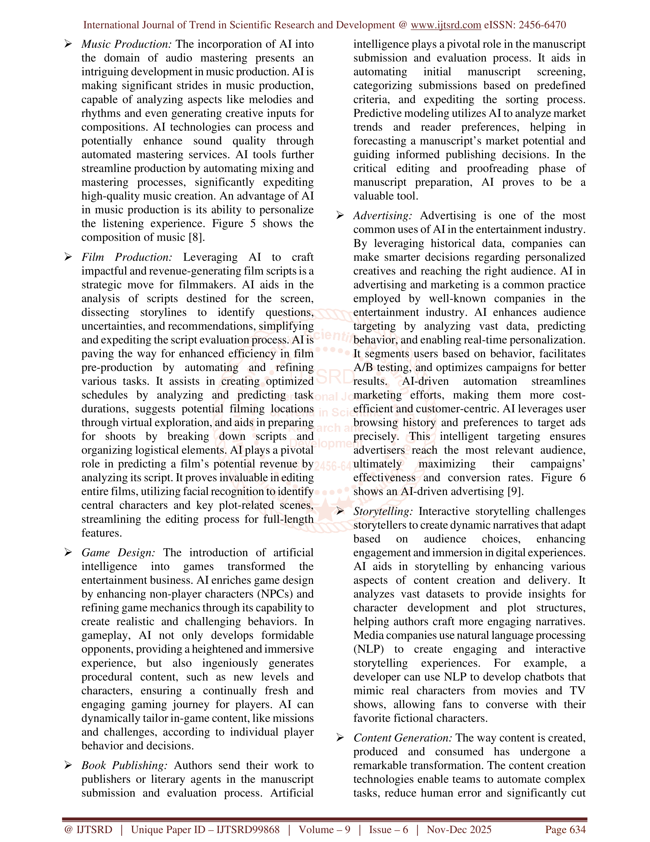 Artificial Intelligence Applications in Entertainment — page 3