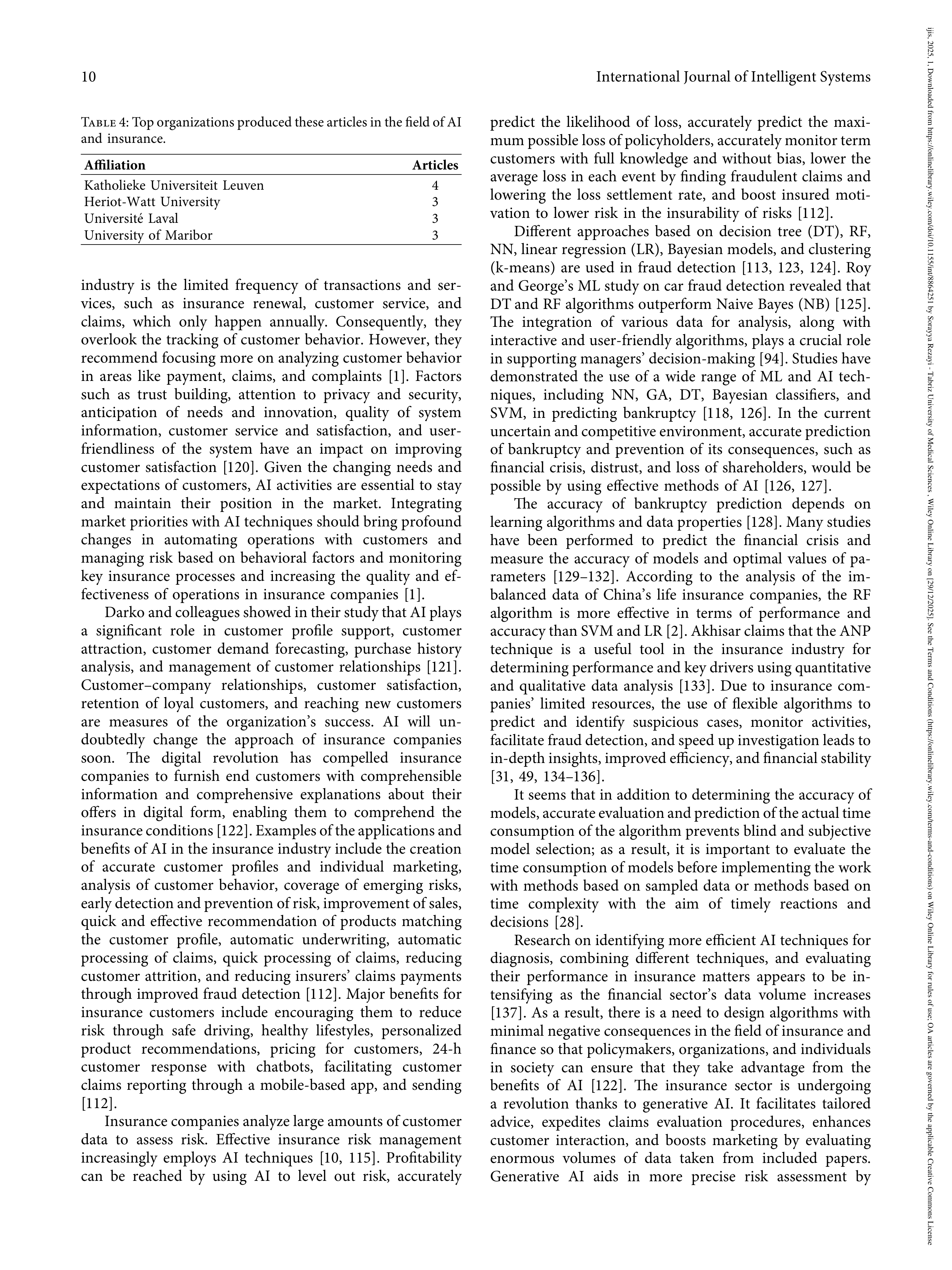 Artificial Intelligence Applications in Insurance — page 10