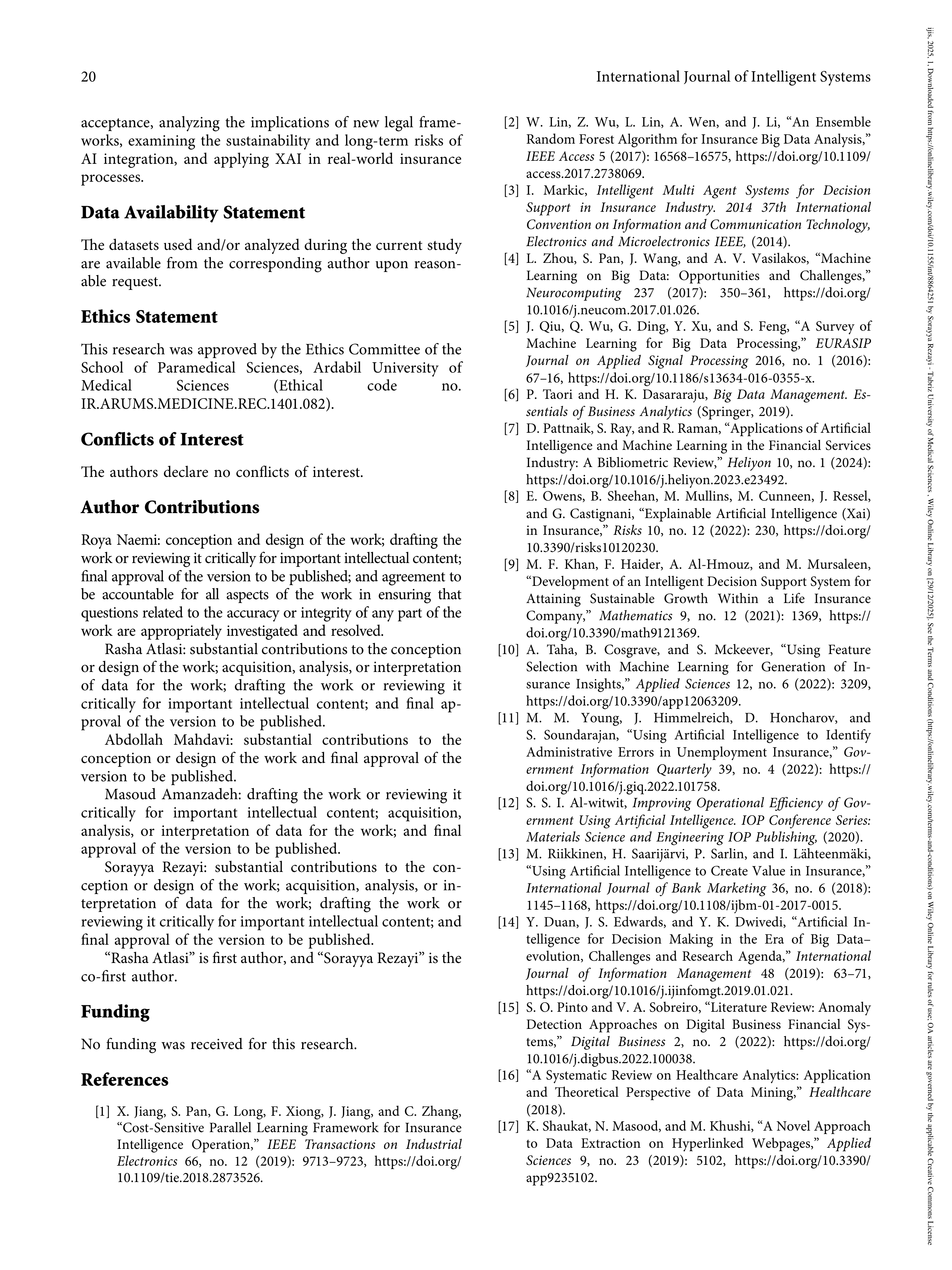 Artificial Intelligence Applications in Insurance — page 20