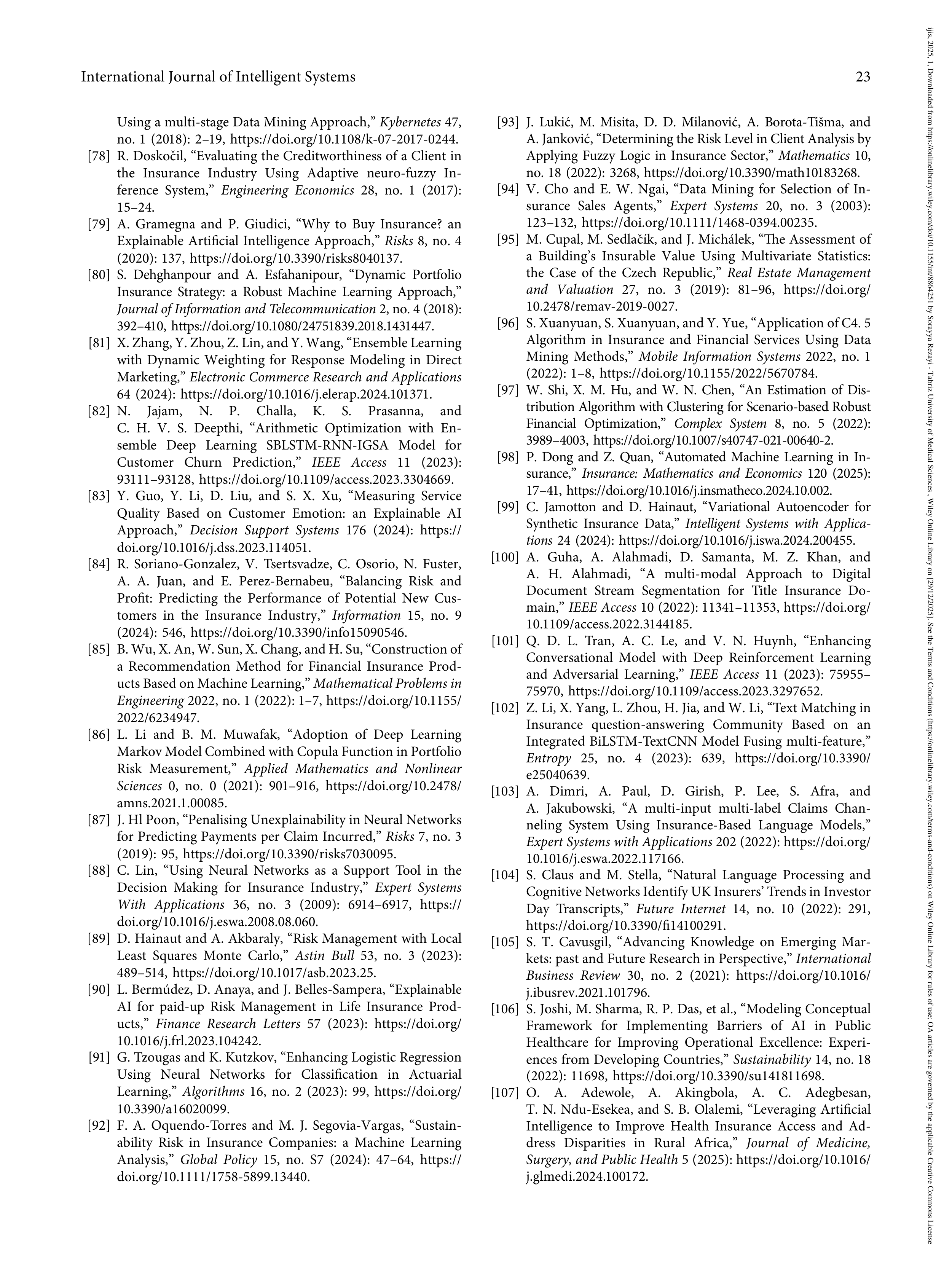 Artificial Intelligence Applications in Insurance — page 23