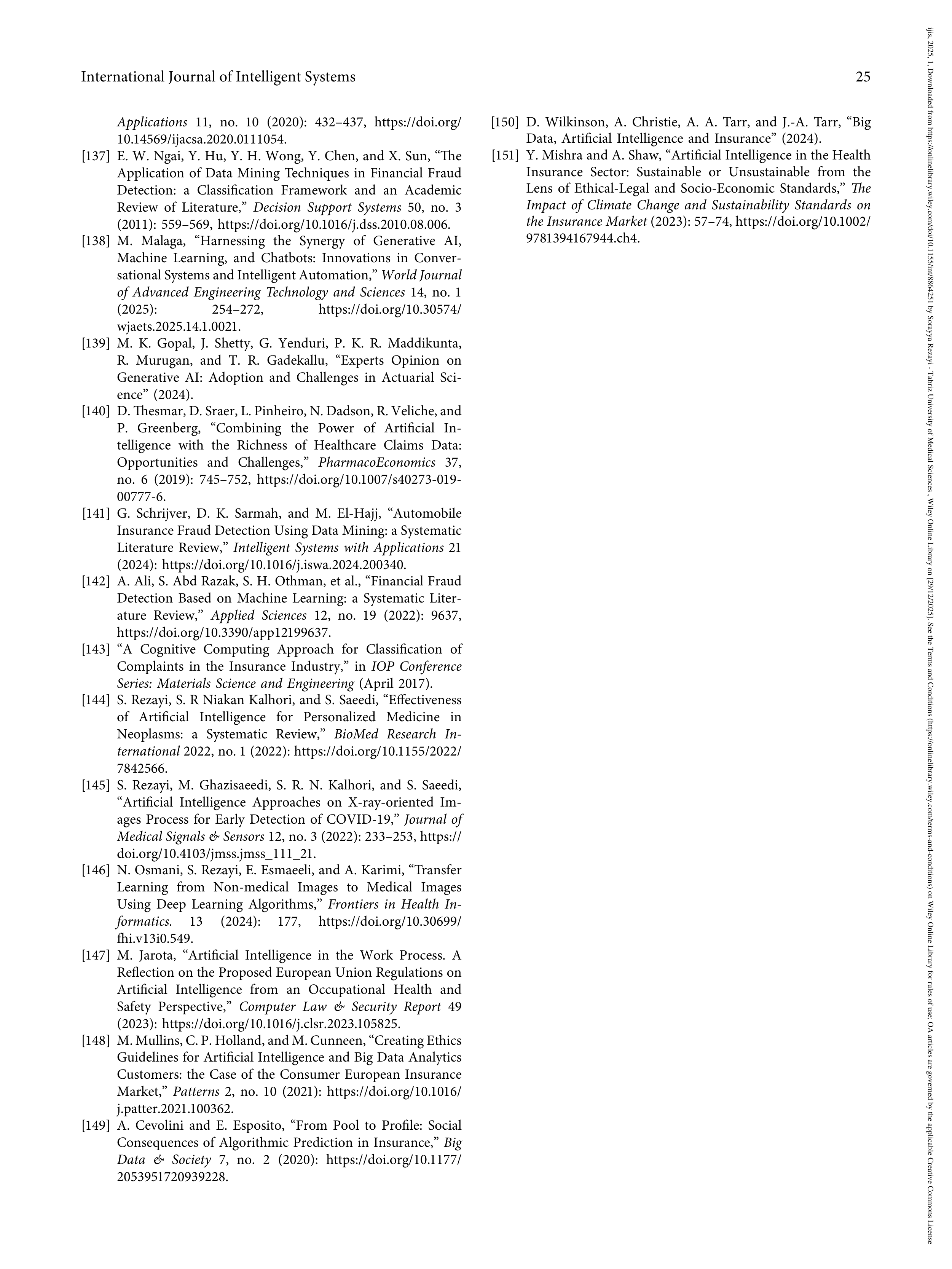 Artificial Intelligence Applications in Insurance — page 25