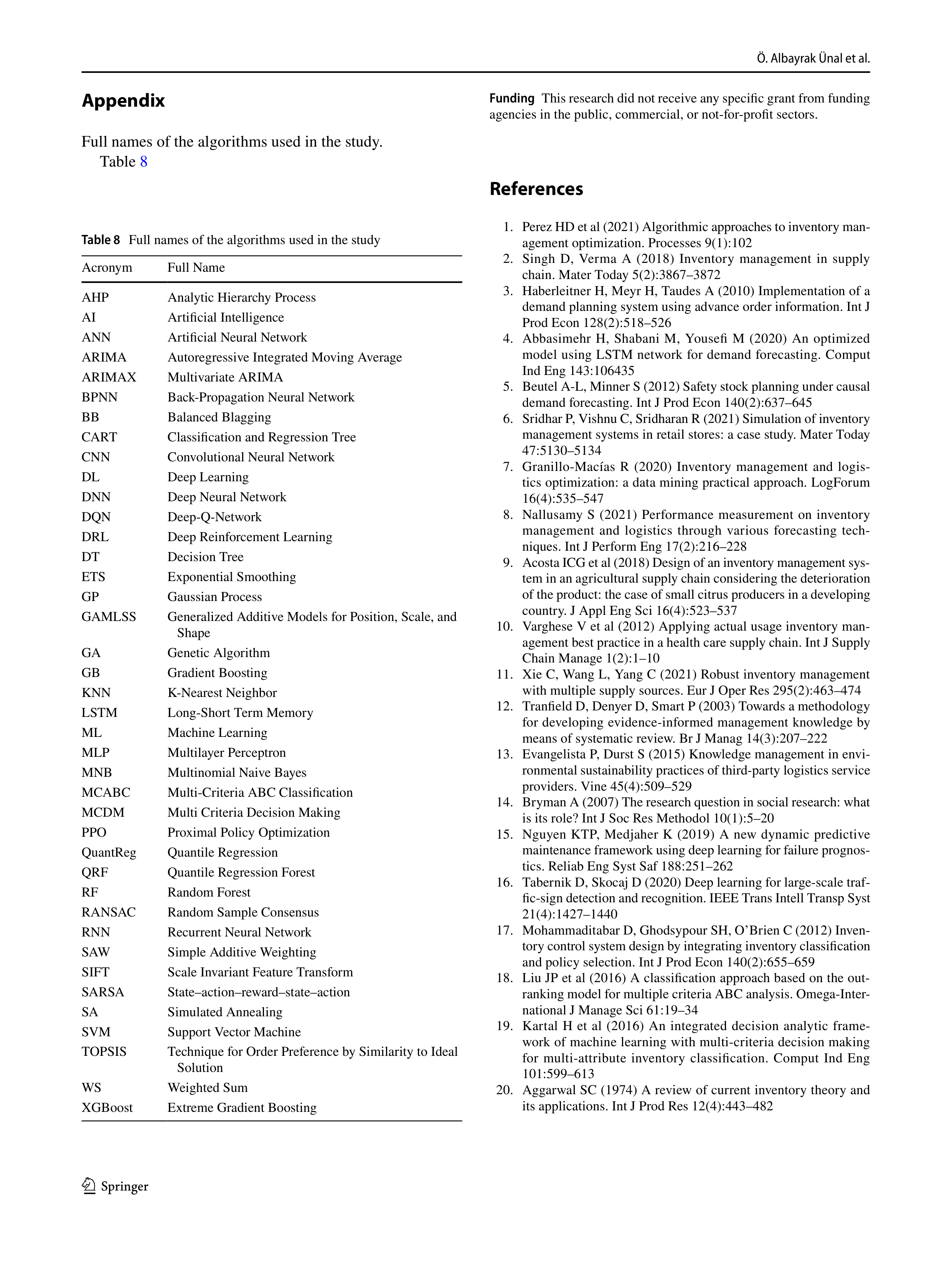 Artiﬁcial Intelligence Applications in Inventory Management — page 18