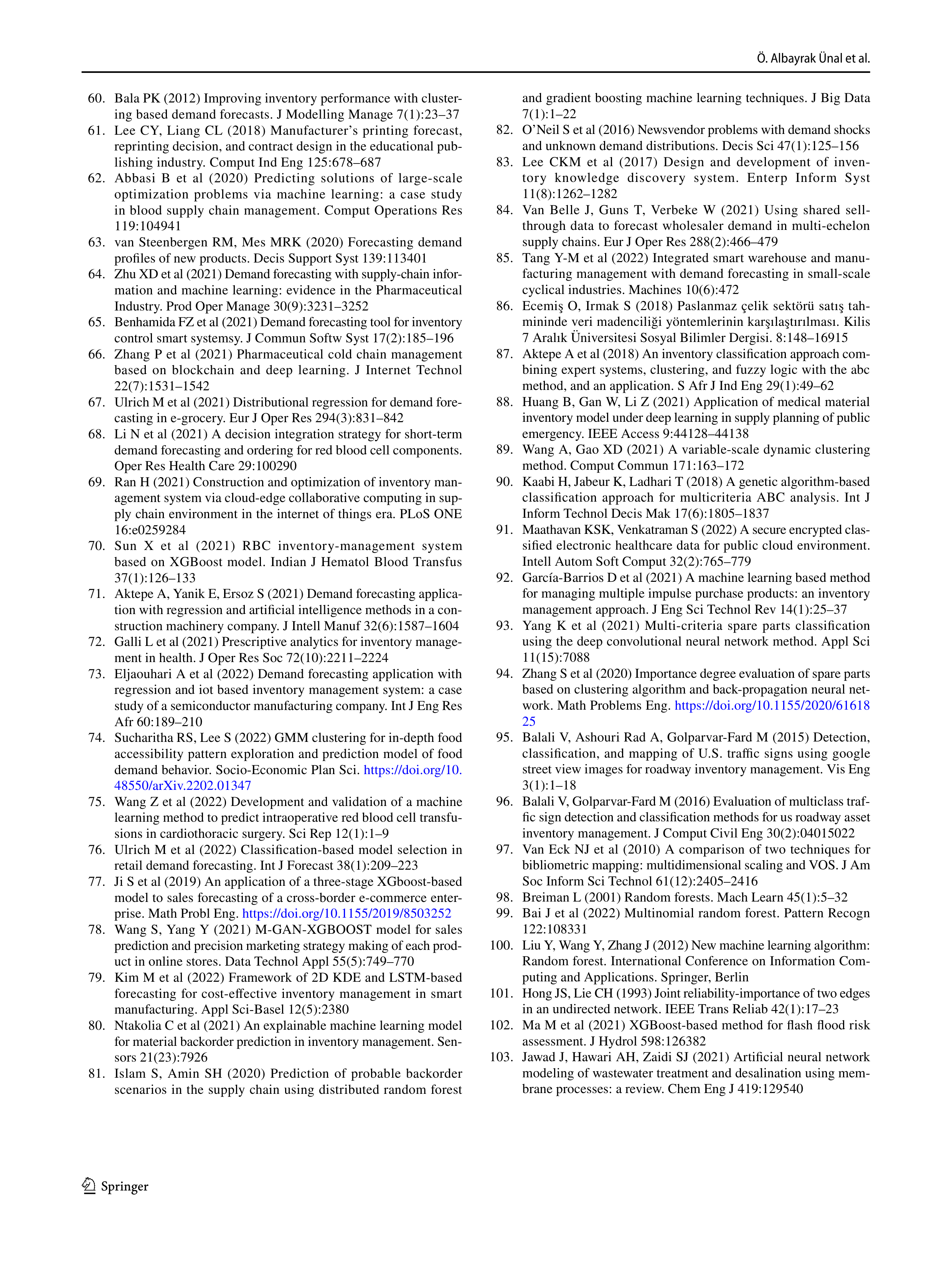 Artiﬁcial Intelligence Applications in Inventory Management — page 20