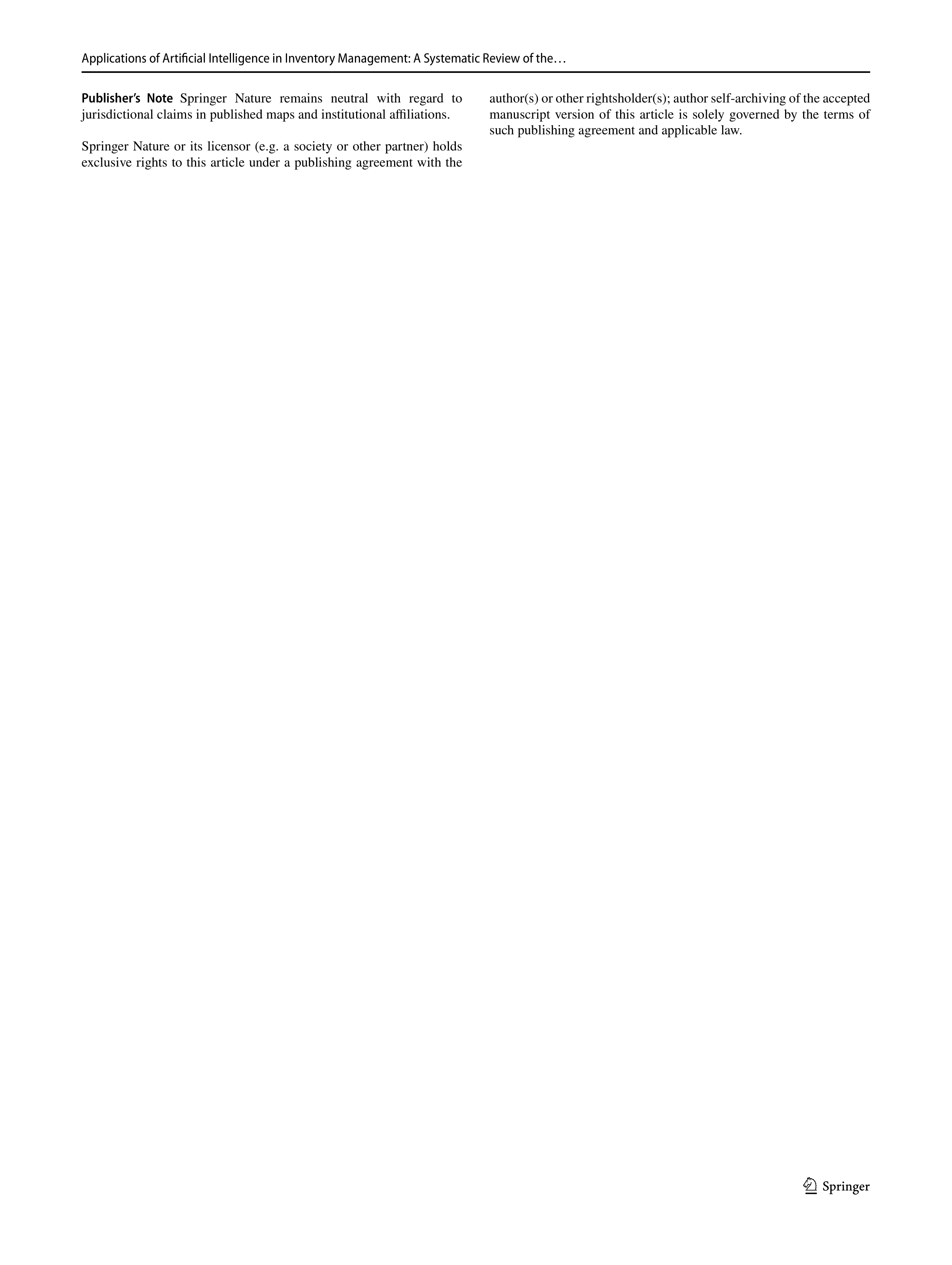 Artiﬁcial Intelligence Applications in Inventory Management — page 21