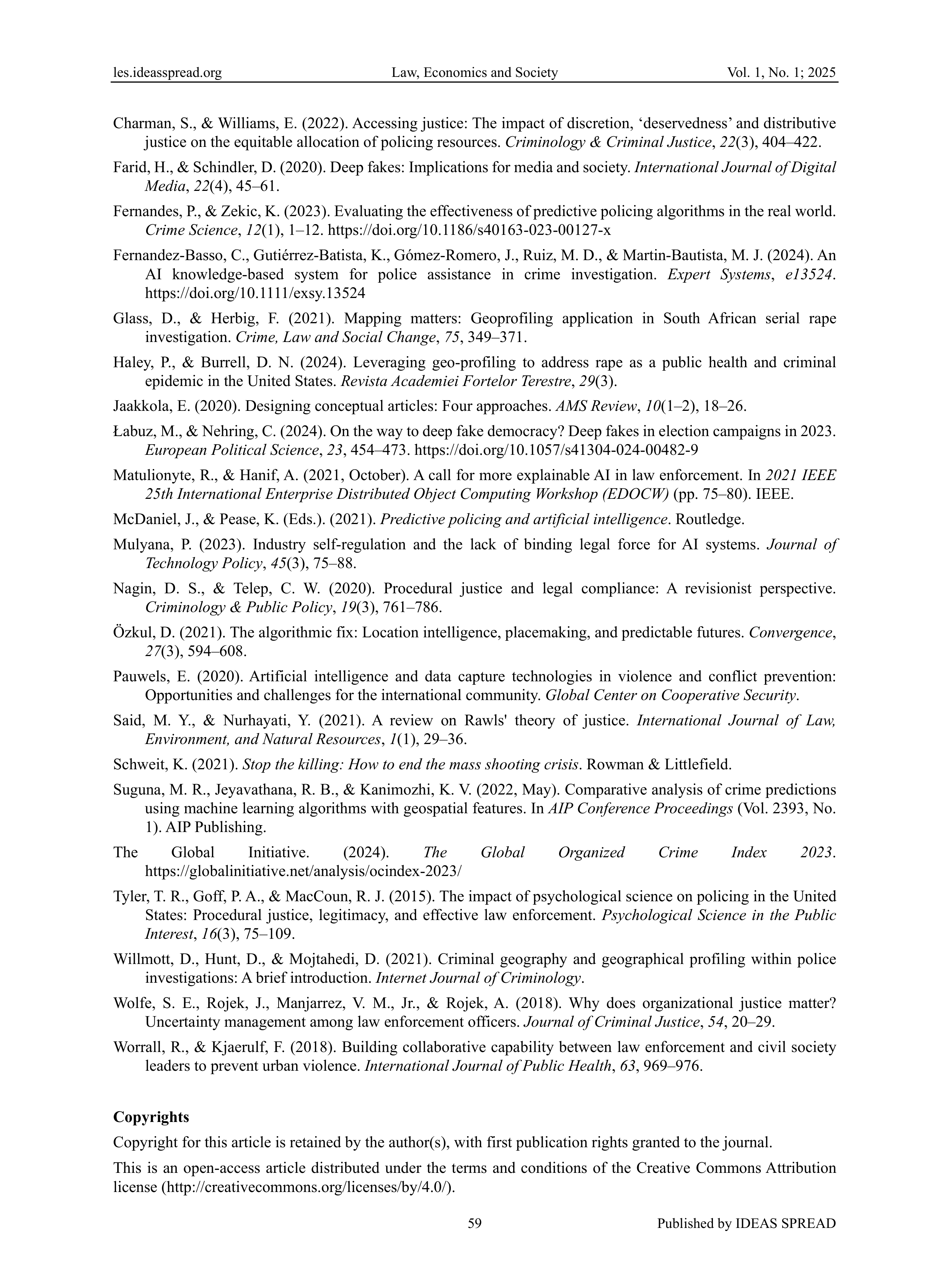 Artificial Intelligence Applications in Law Enforcement — page 14