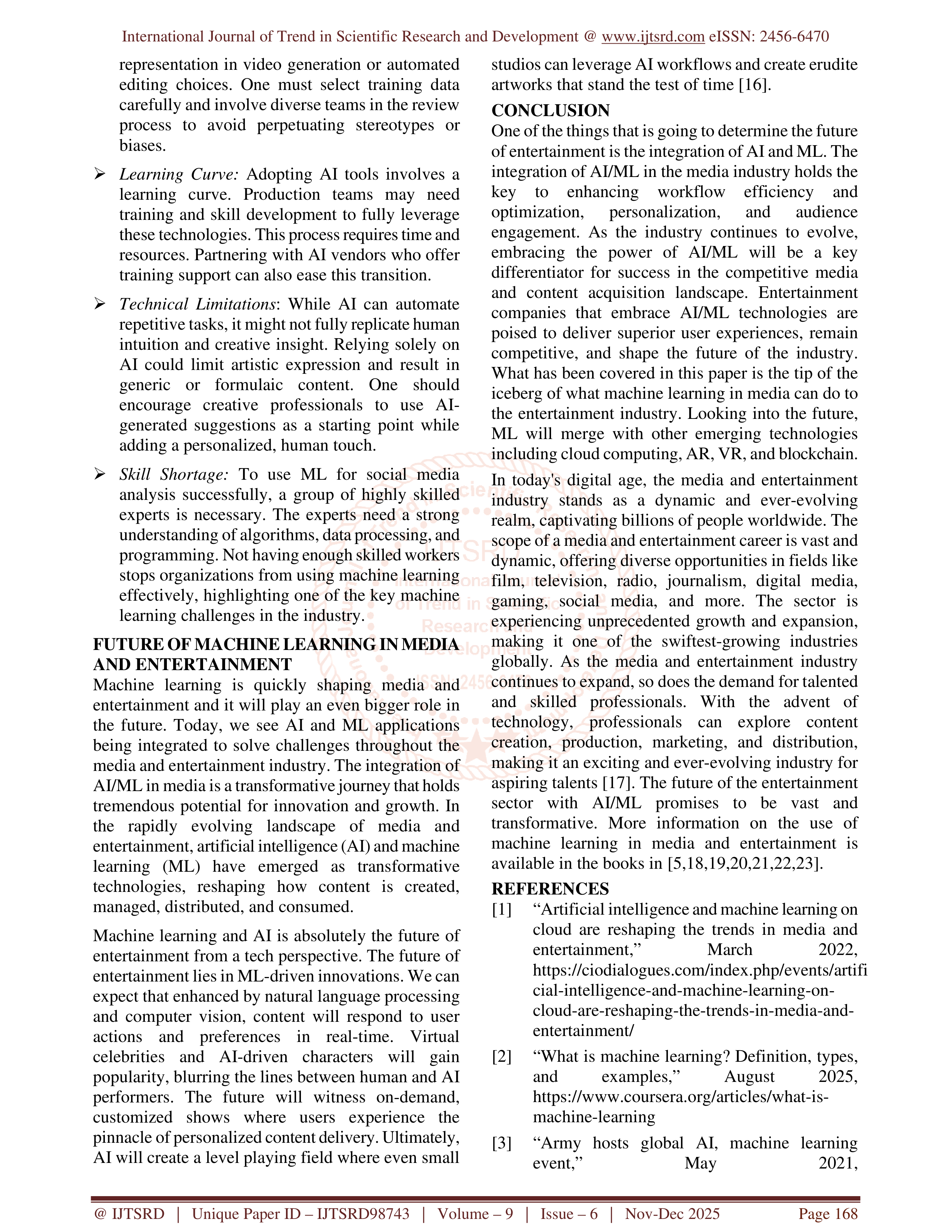 Artificial Intelligence Applications in Media  — page 6