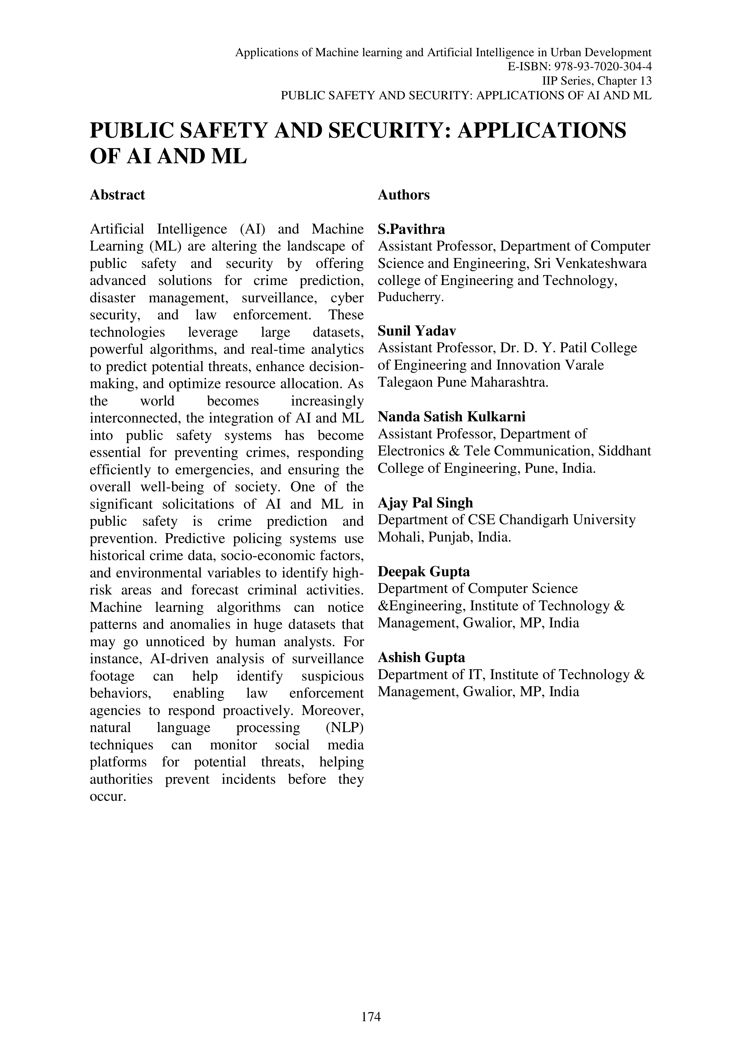 Artificial Intelligence Applications in Public Safety — page 1