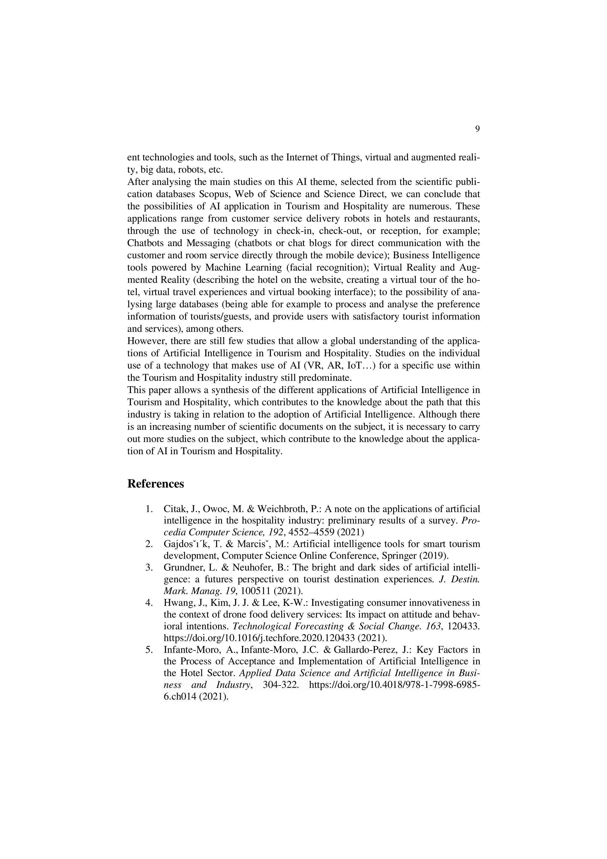 Artificial Intelligence Applications in Tourism — page 9