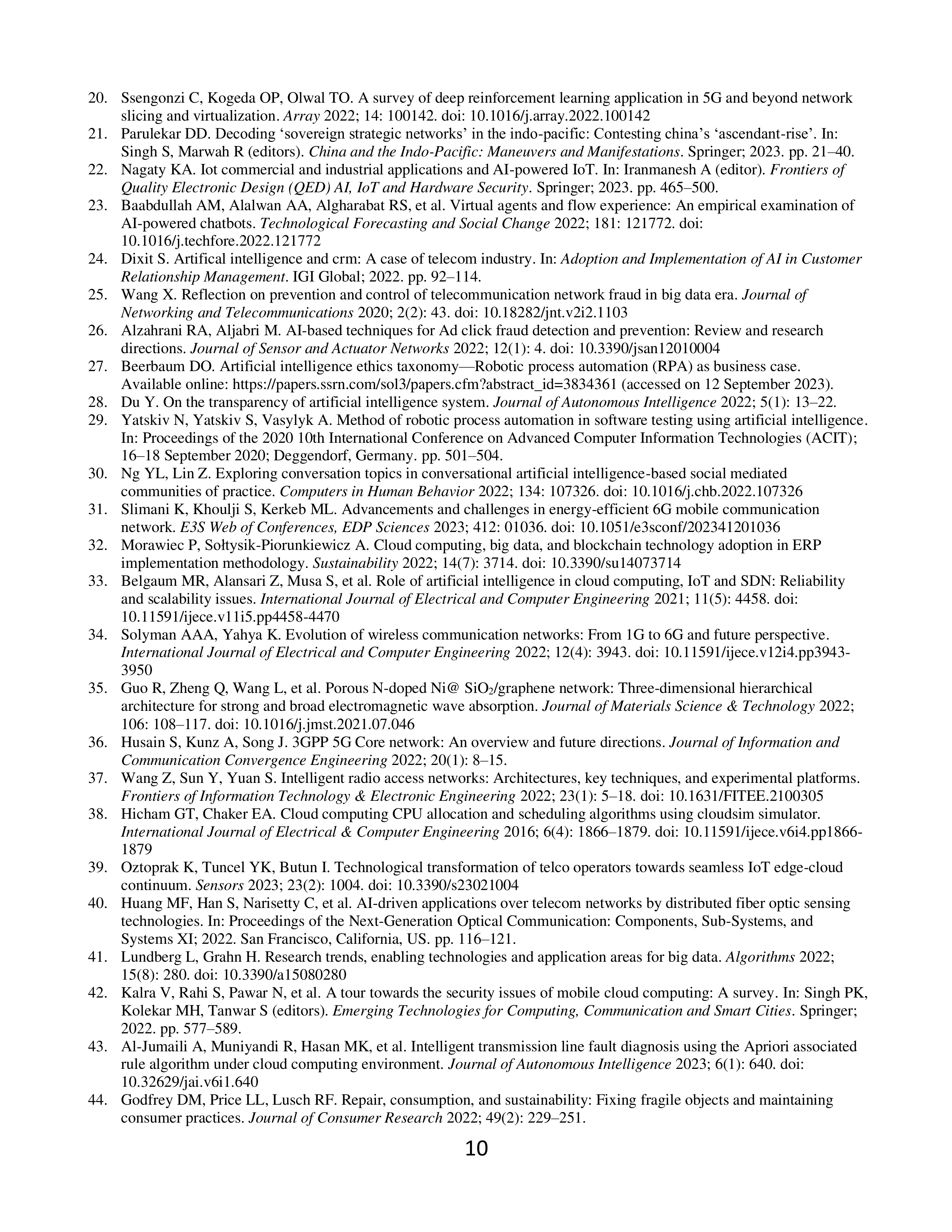 Artificial Intelligence Applications in Telecommunications — page 10