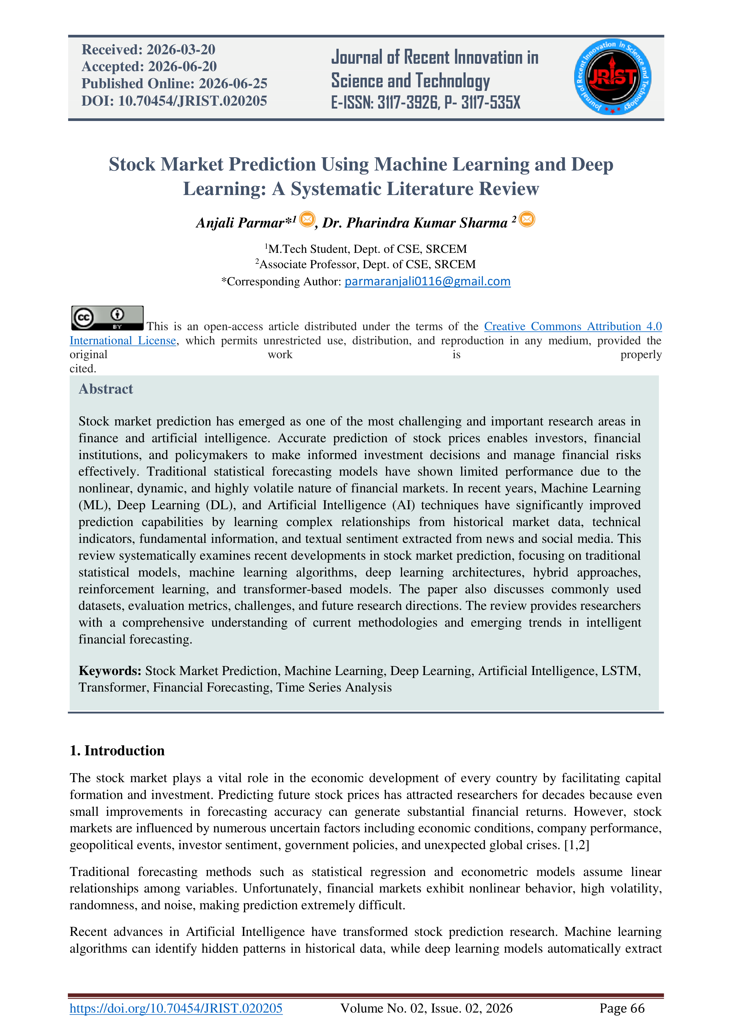 Artificial Intelligence Applications on Stock Market Prediction — page 1