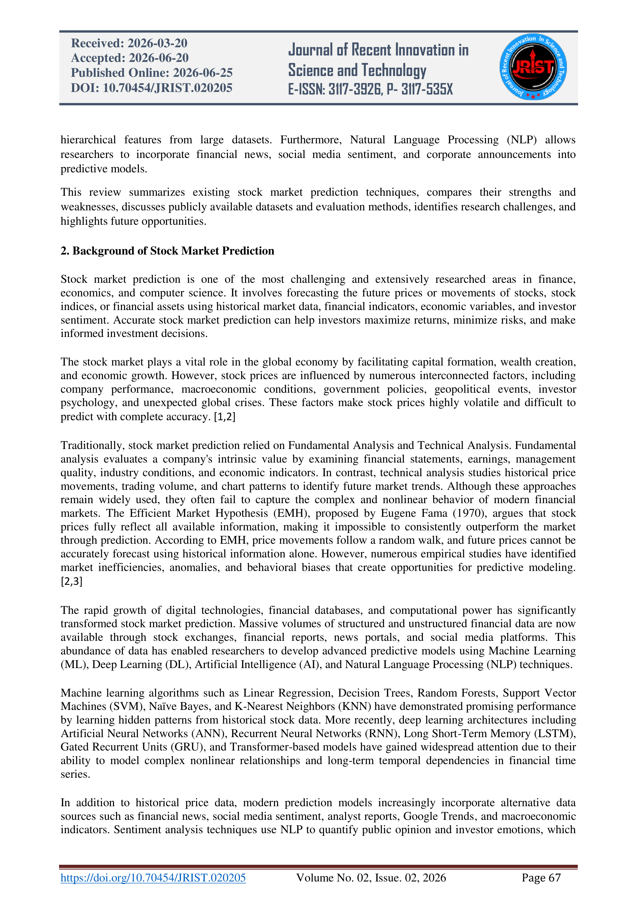 Artificial Intelligence Applications on Stock Market Prediction — page 2