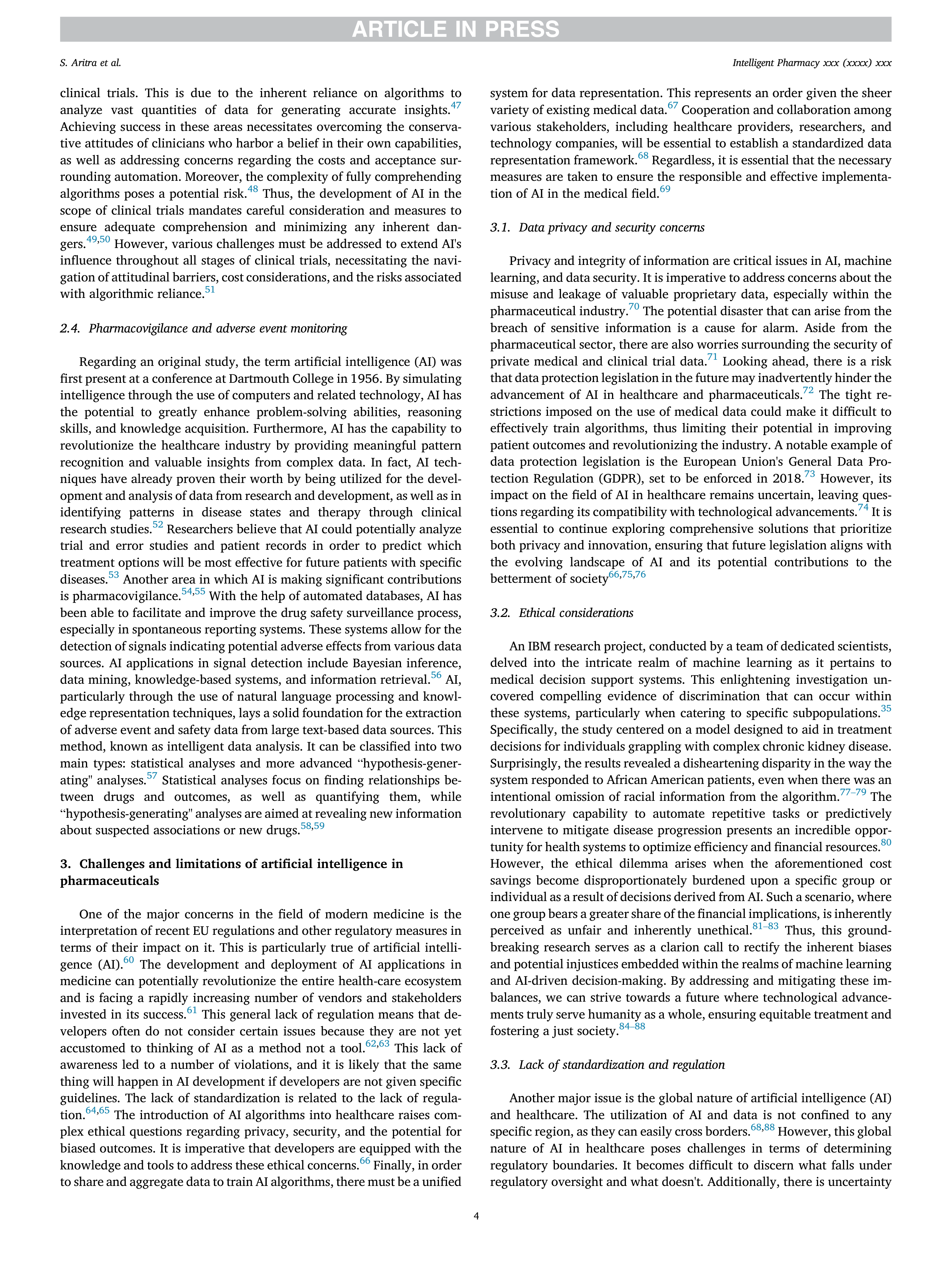 Artiﬁcial Intelligence applications in pharmaceuticals — page 4