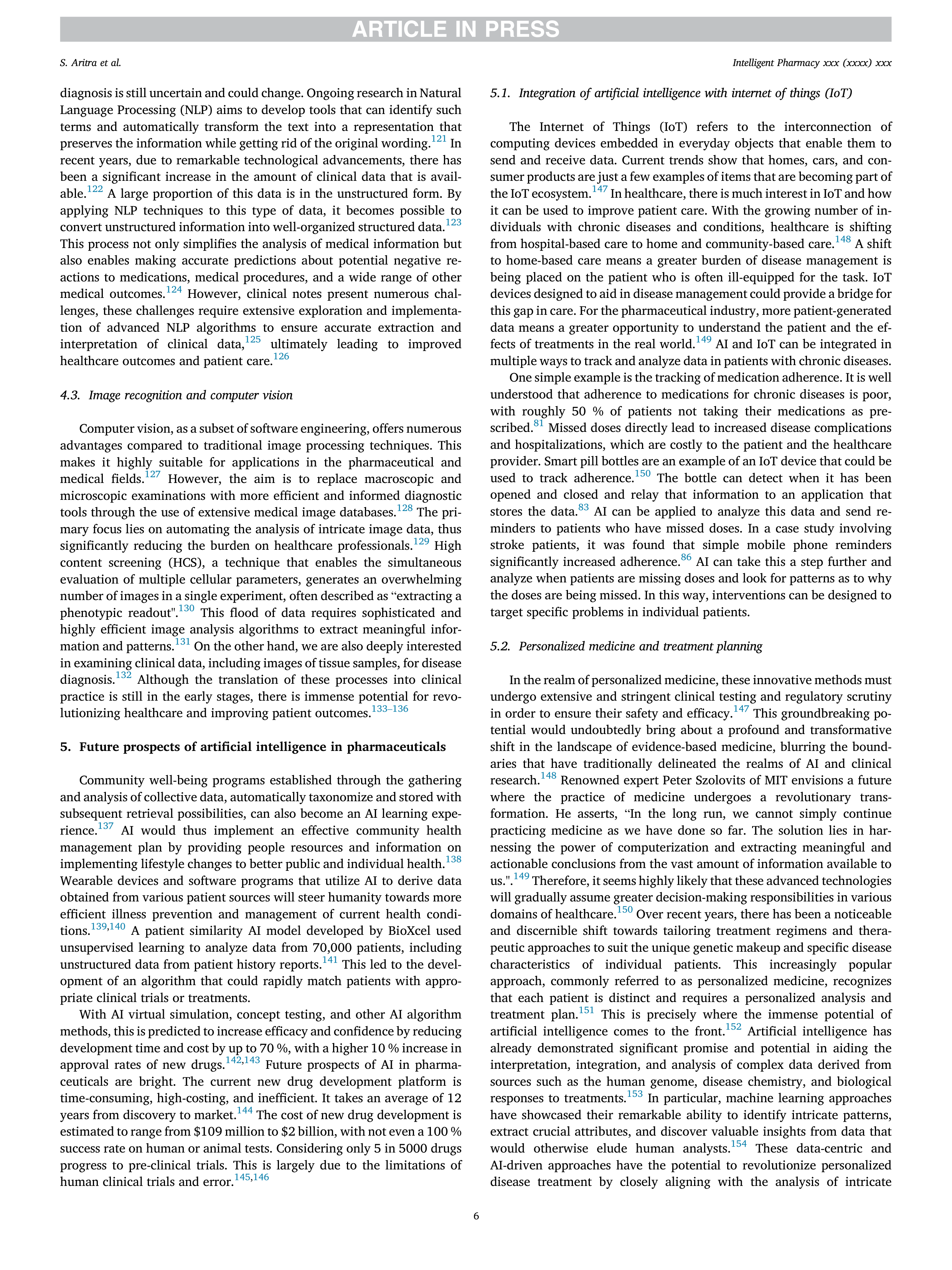 Artiﬁcial Intelligence applications in pharmaceuticals — page 6