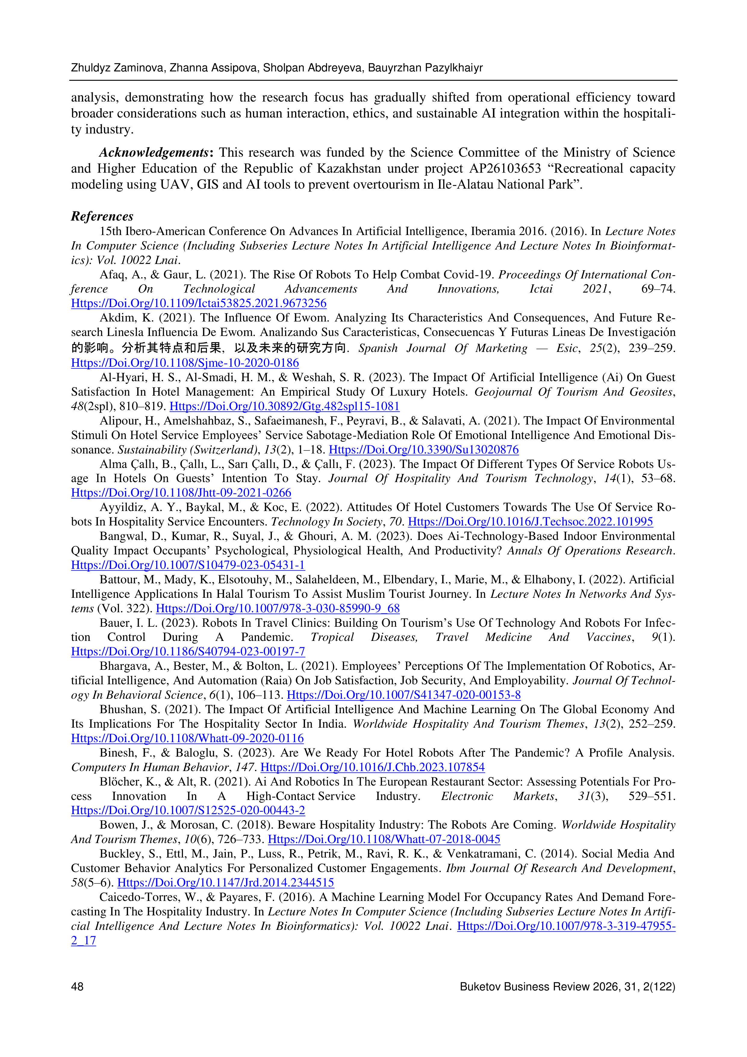 Artificial Intelligence Applications in Hospitality — page 13