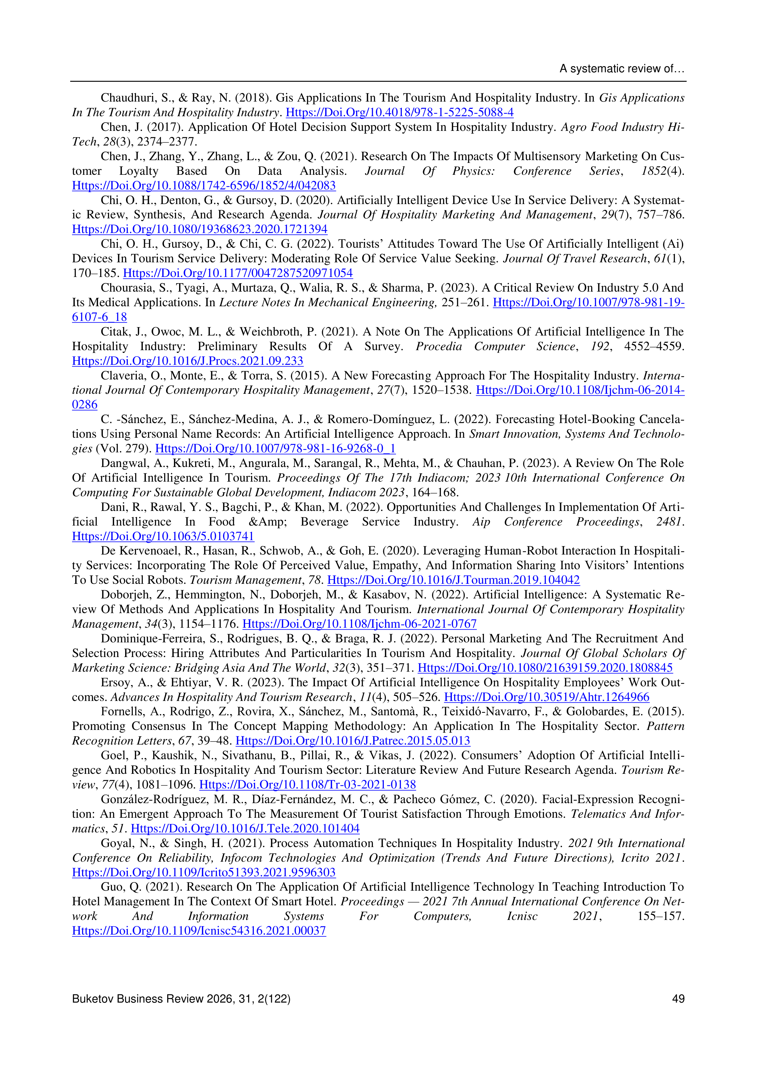 Artificial Intelligence Applications in Hospitality — page 14