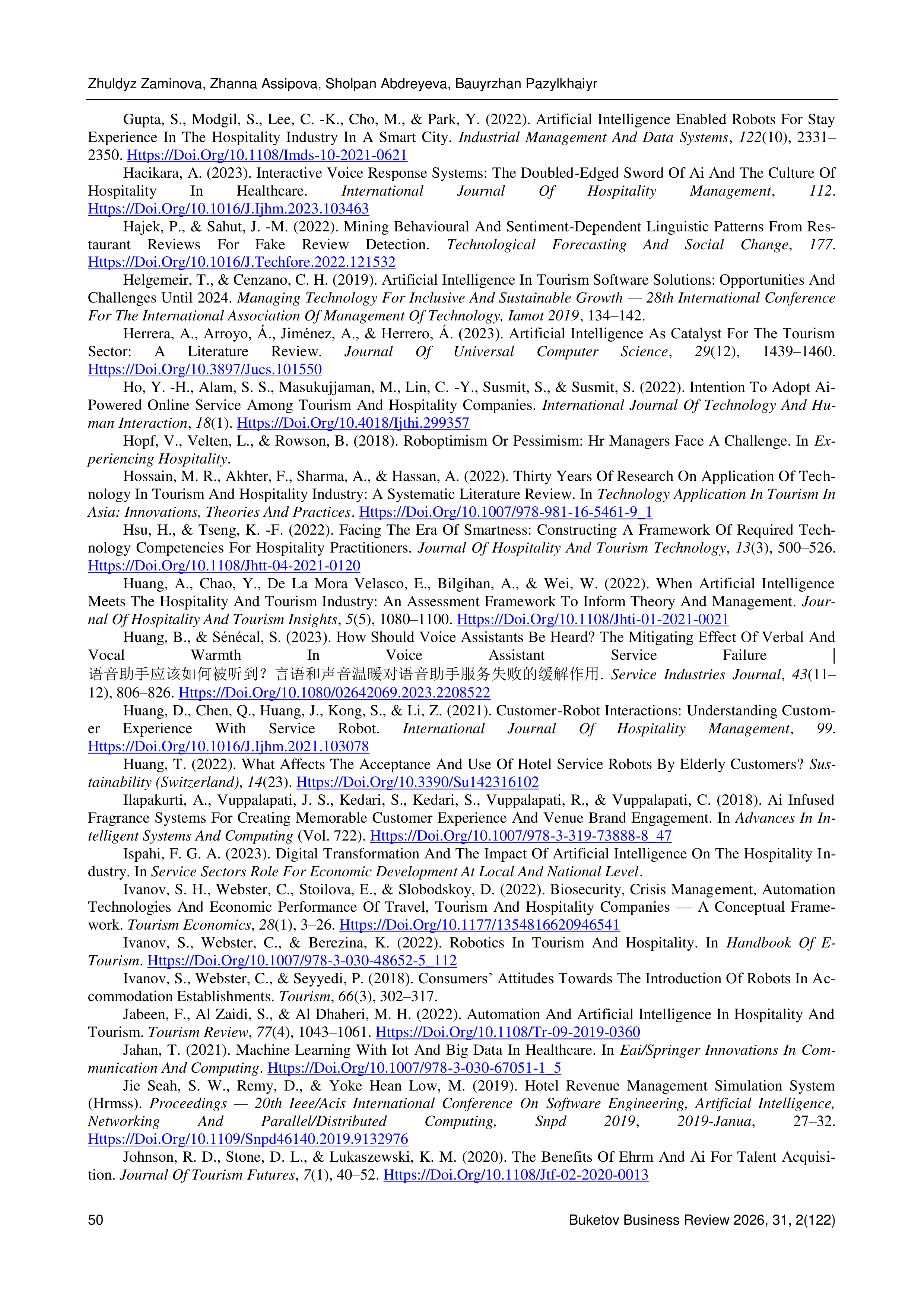 Artificial Intelligence Applications in Hospitality — page 15