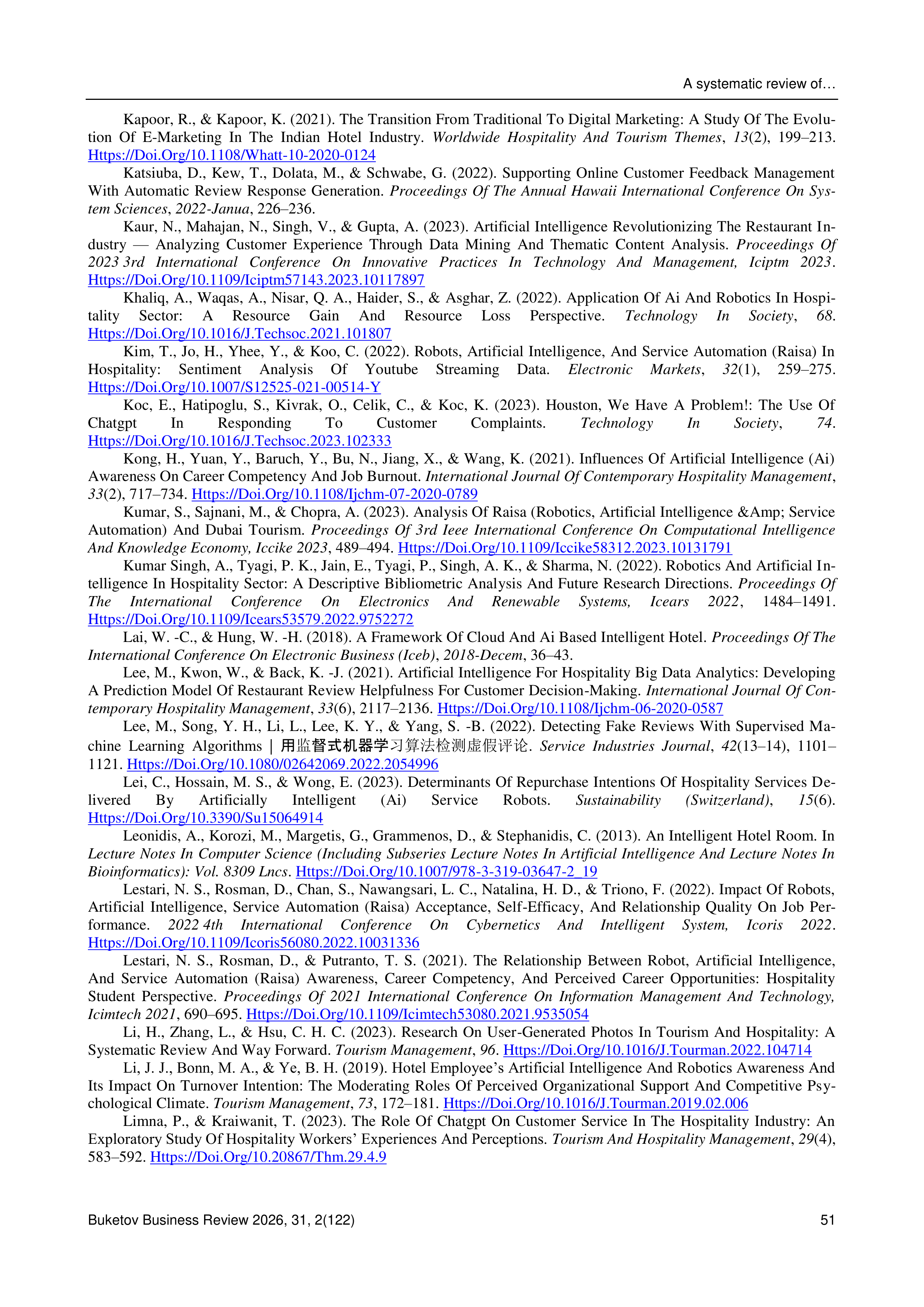 Artificial Intelligence Applications in Hospitality — page 16