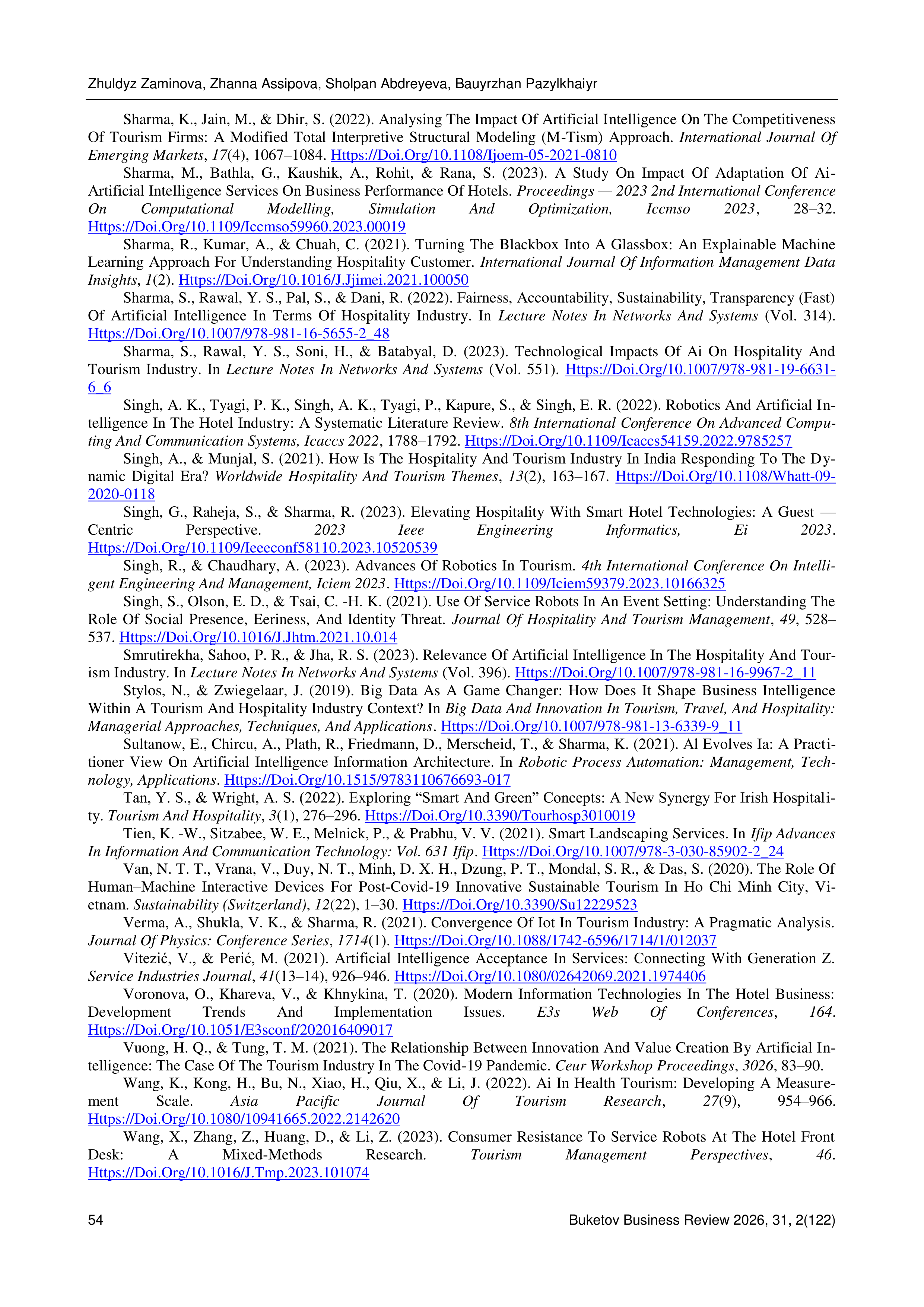 Artificial Intelligence Applications in Hospitality — page 19