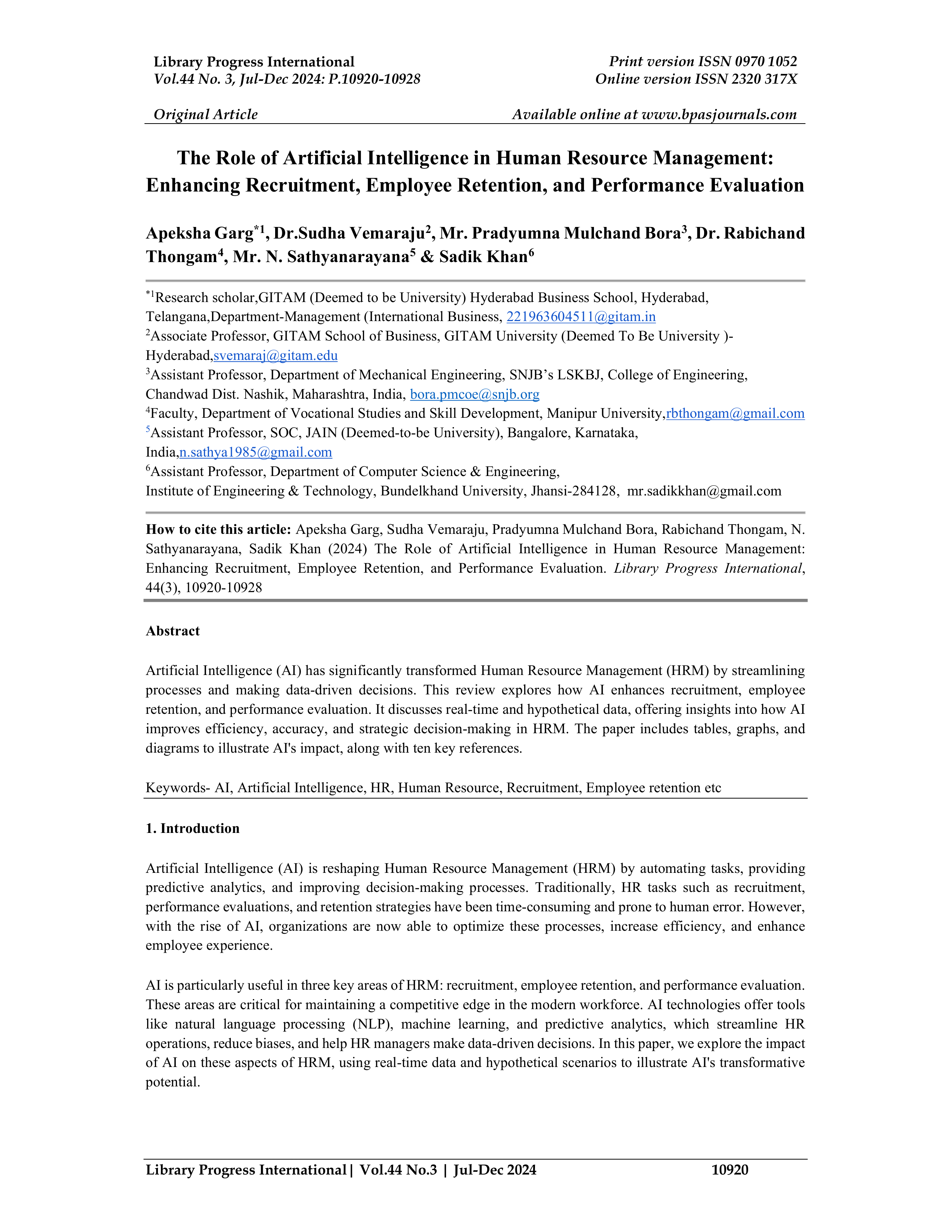 Artificial Intelligence in Human Resource Management — page 1