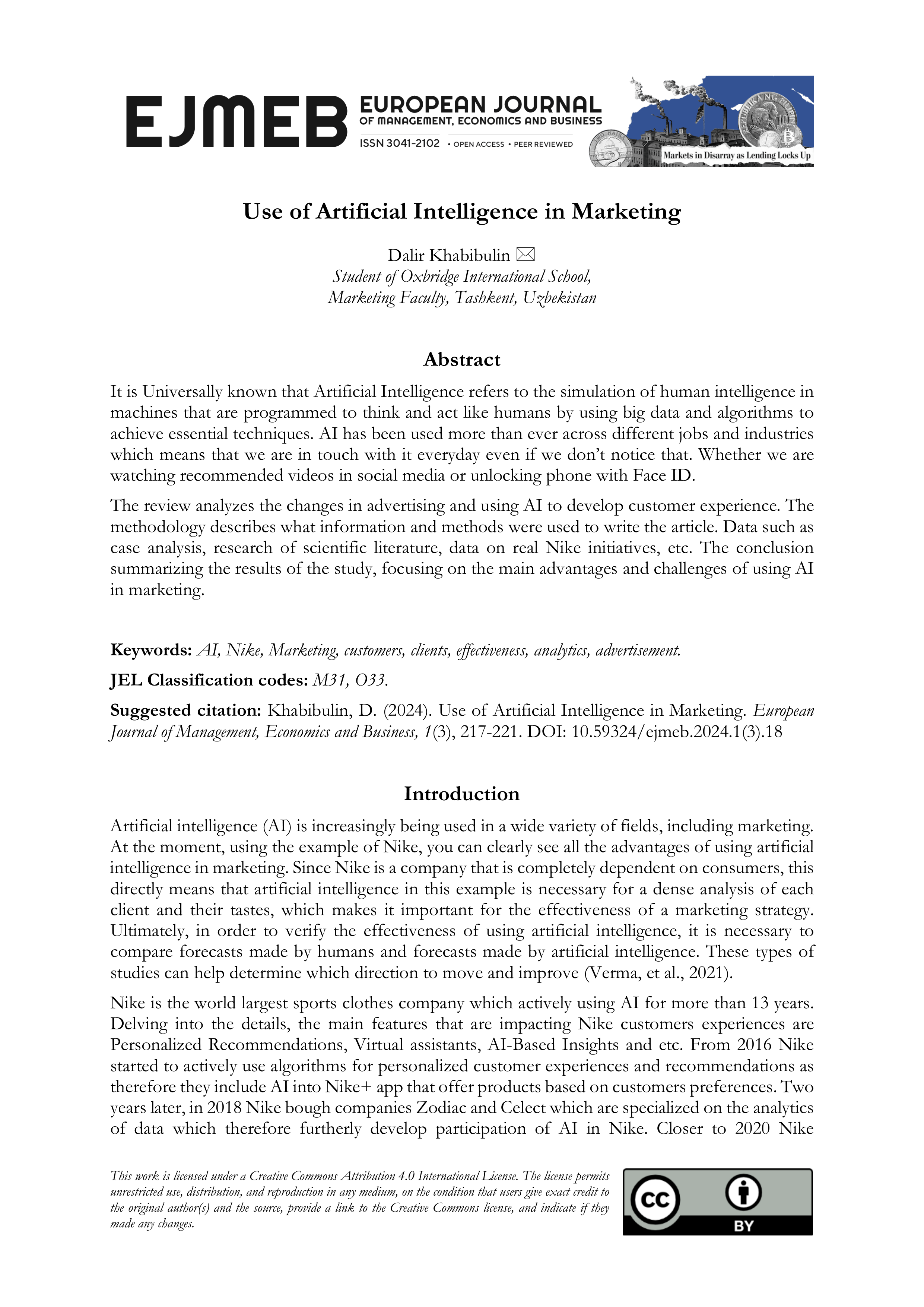 Artificial Intelligence Applications in Marketing — page 1