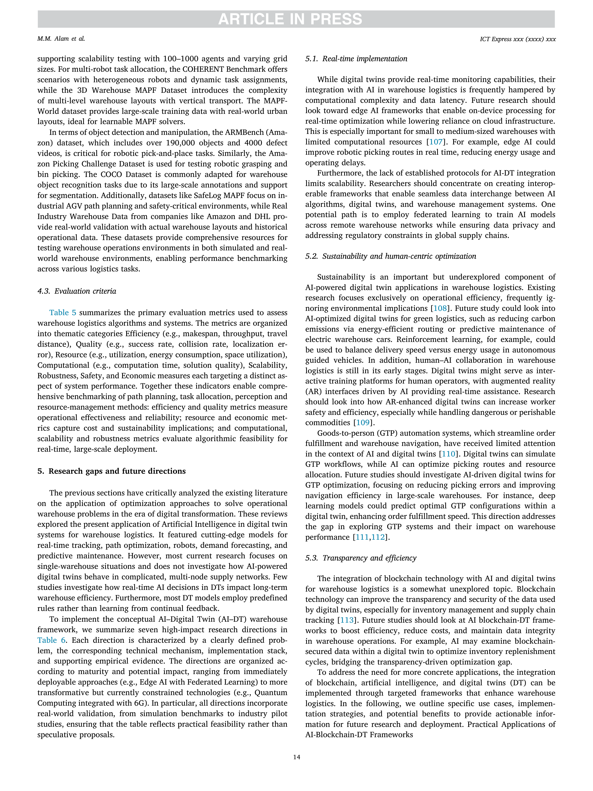 Artiﬁcial intelligence Applications for Warehouse Logistics — page 14