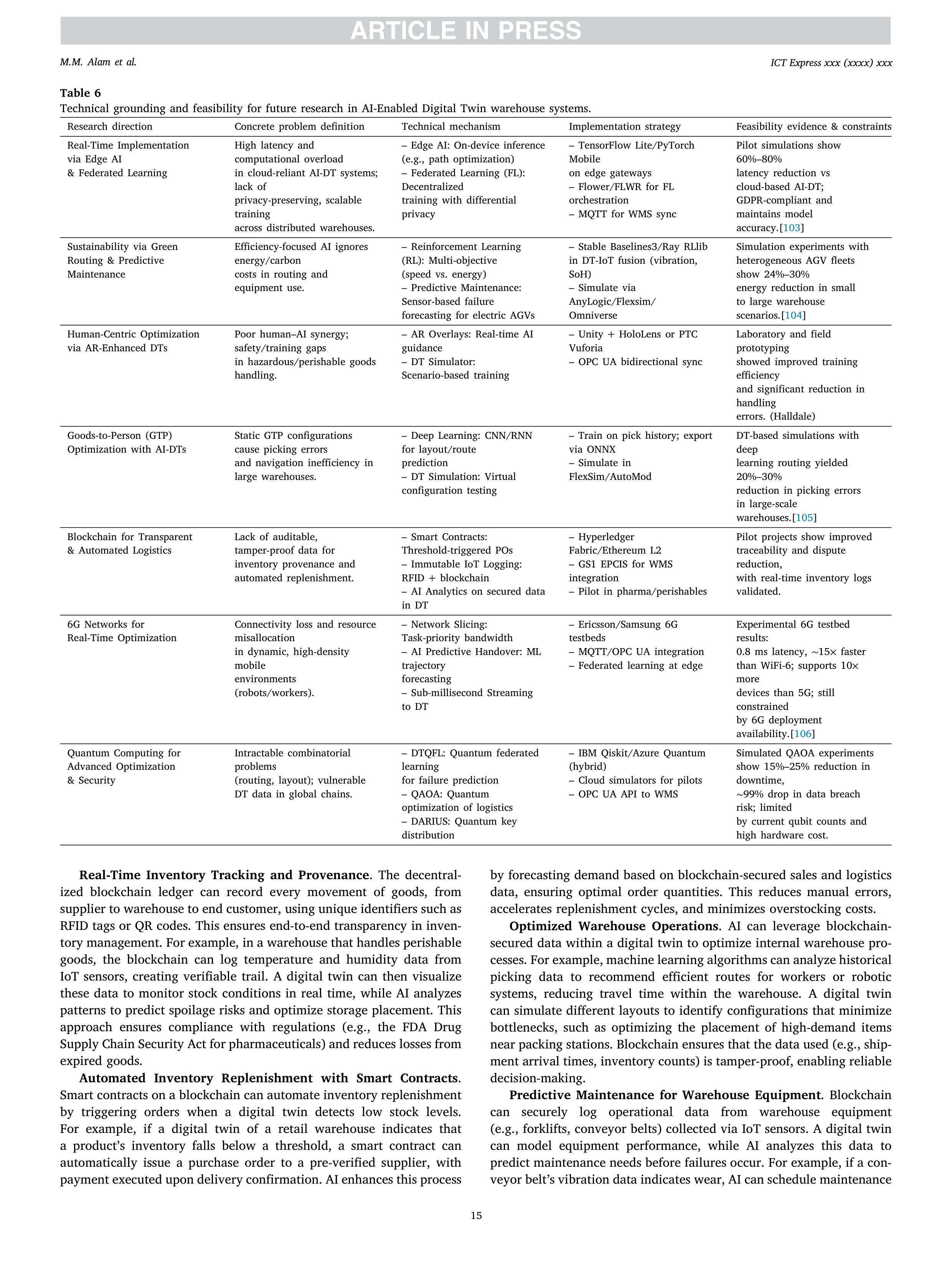 Artiﬁcial intelligence Applications for Warehouse Logistics — page 15