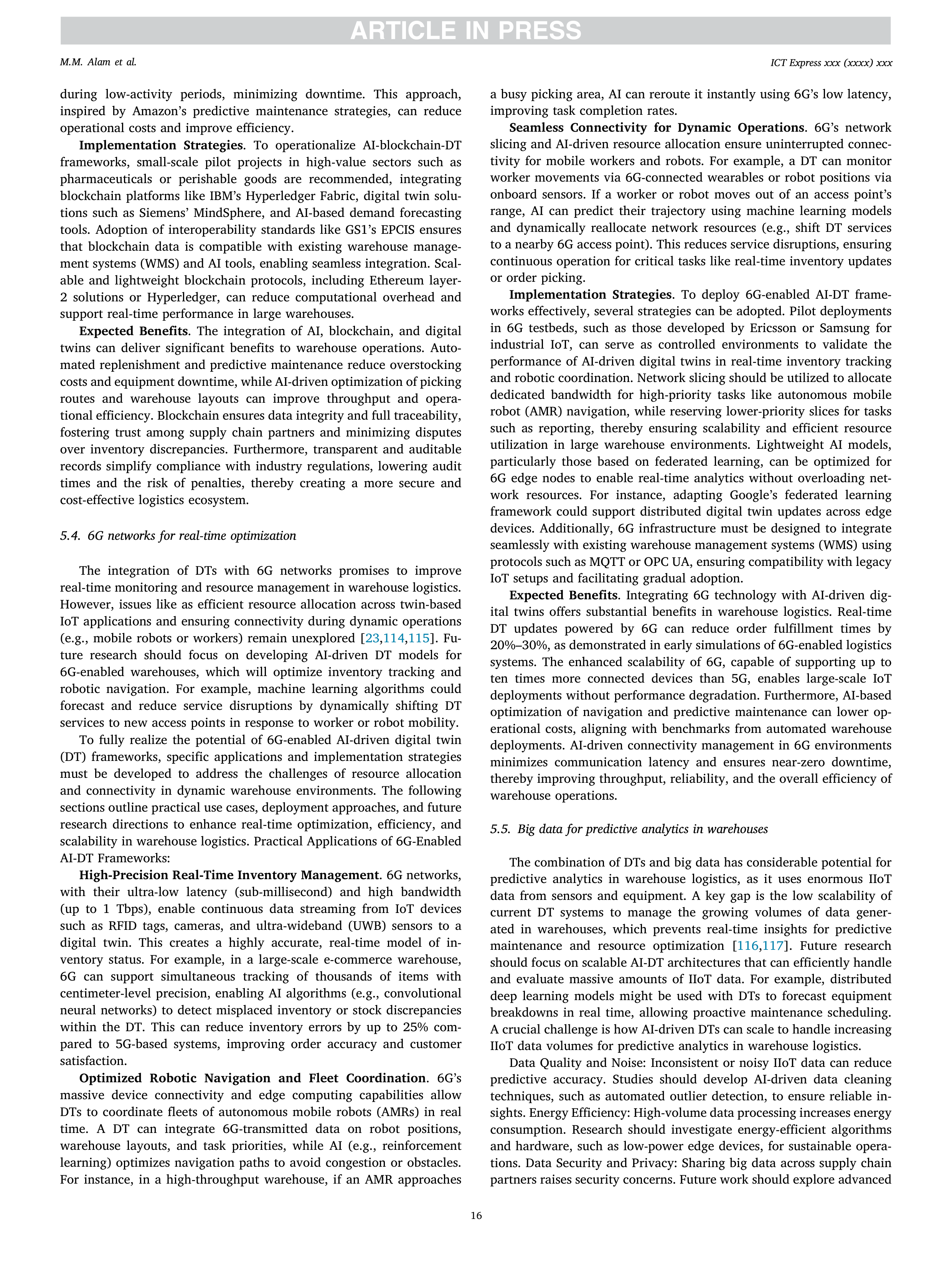 Artiﬁcial intelligence Applications for Warehouse Logistics — page 16