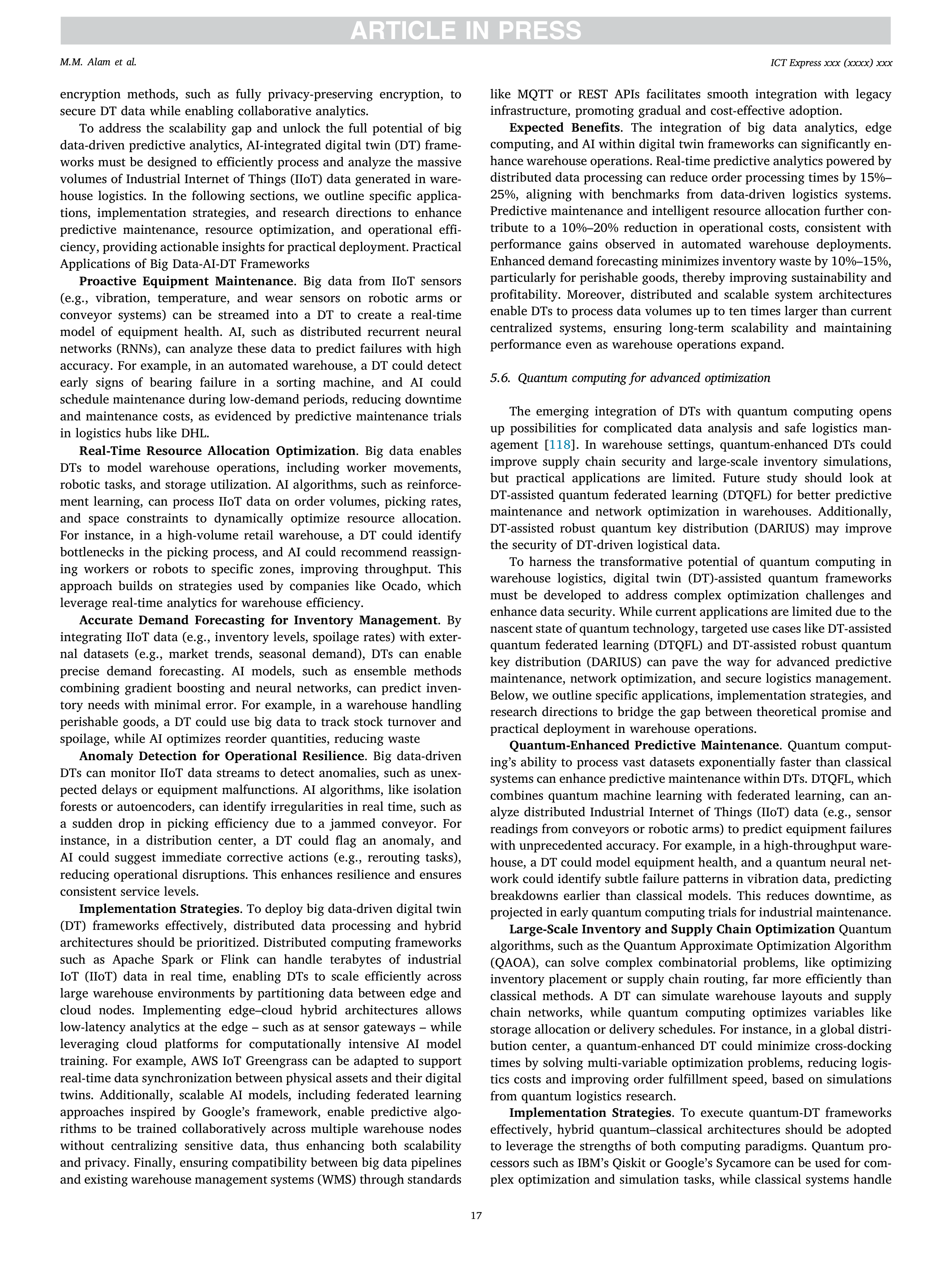 Artiﬁcial intelligence Applications for Warehouse Logistics — page 17