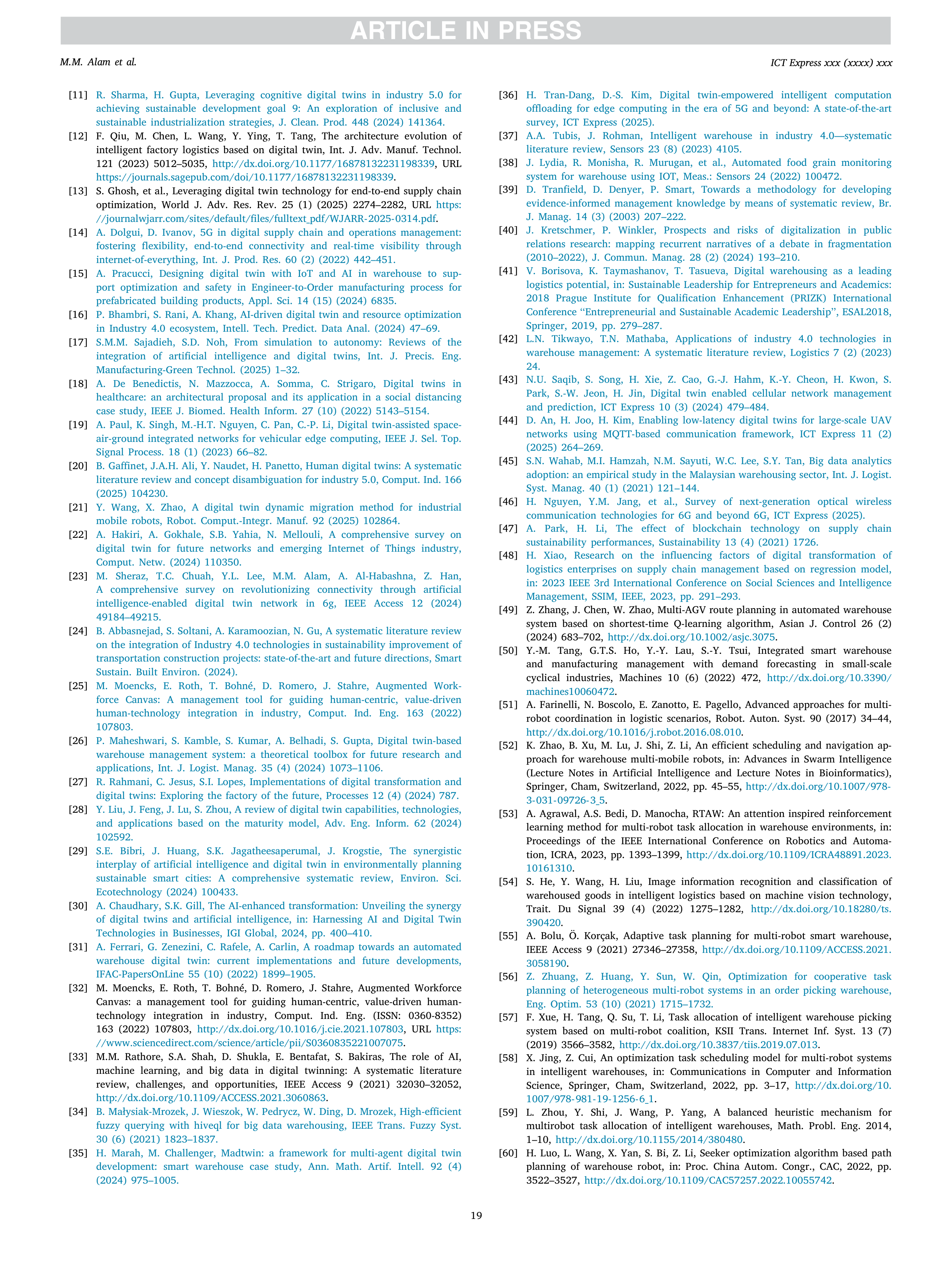 Artiﬁcial intelligence Applications for Warehouse Logistics — page 19