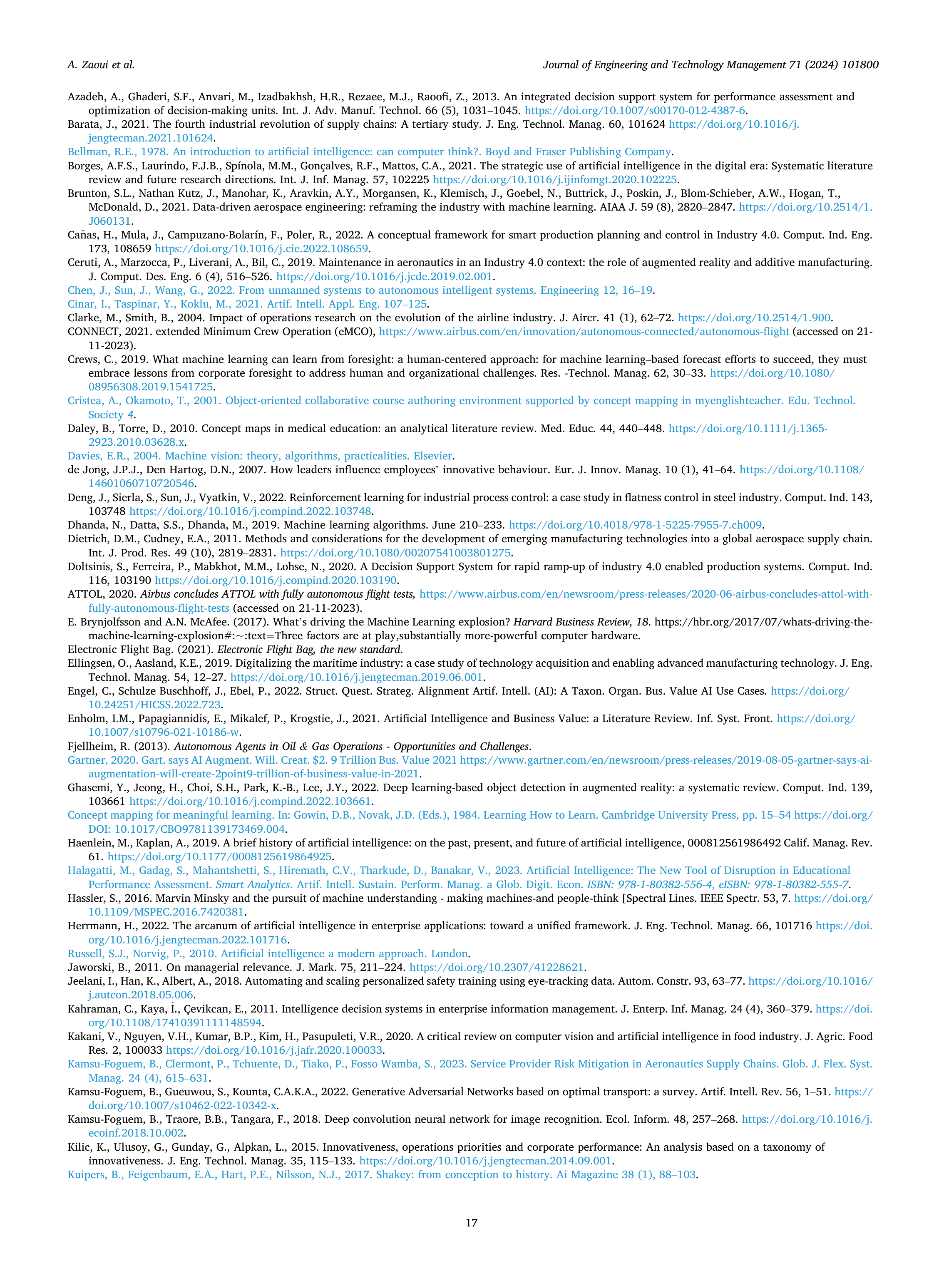 Artiﬁcial intelligence Applications in Aeronautics — page 17